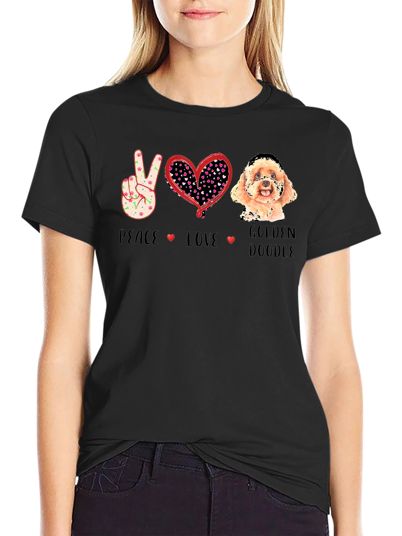 Peace Love Golden Doodle T-Shirt