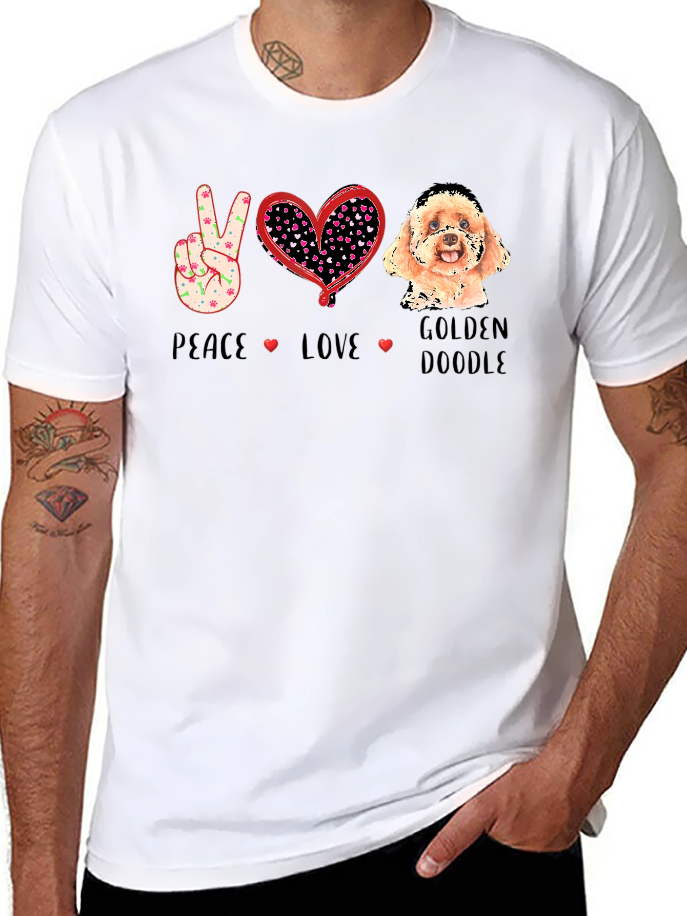Peace Love Golden Doodle T-Shirt