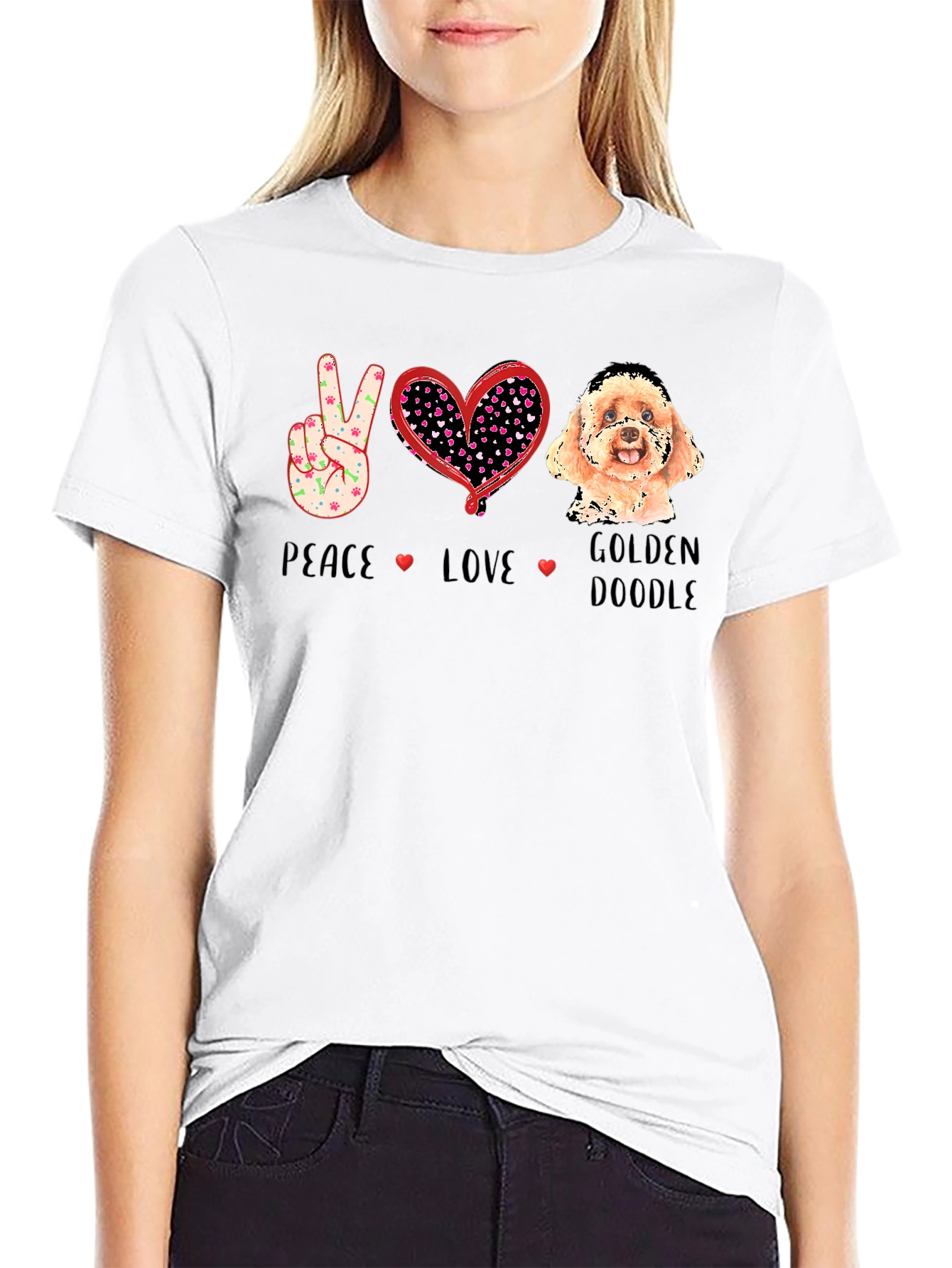 Peace Love Golden Doodle T-Shirt
