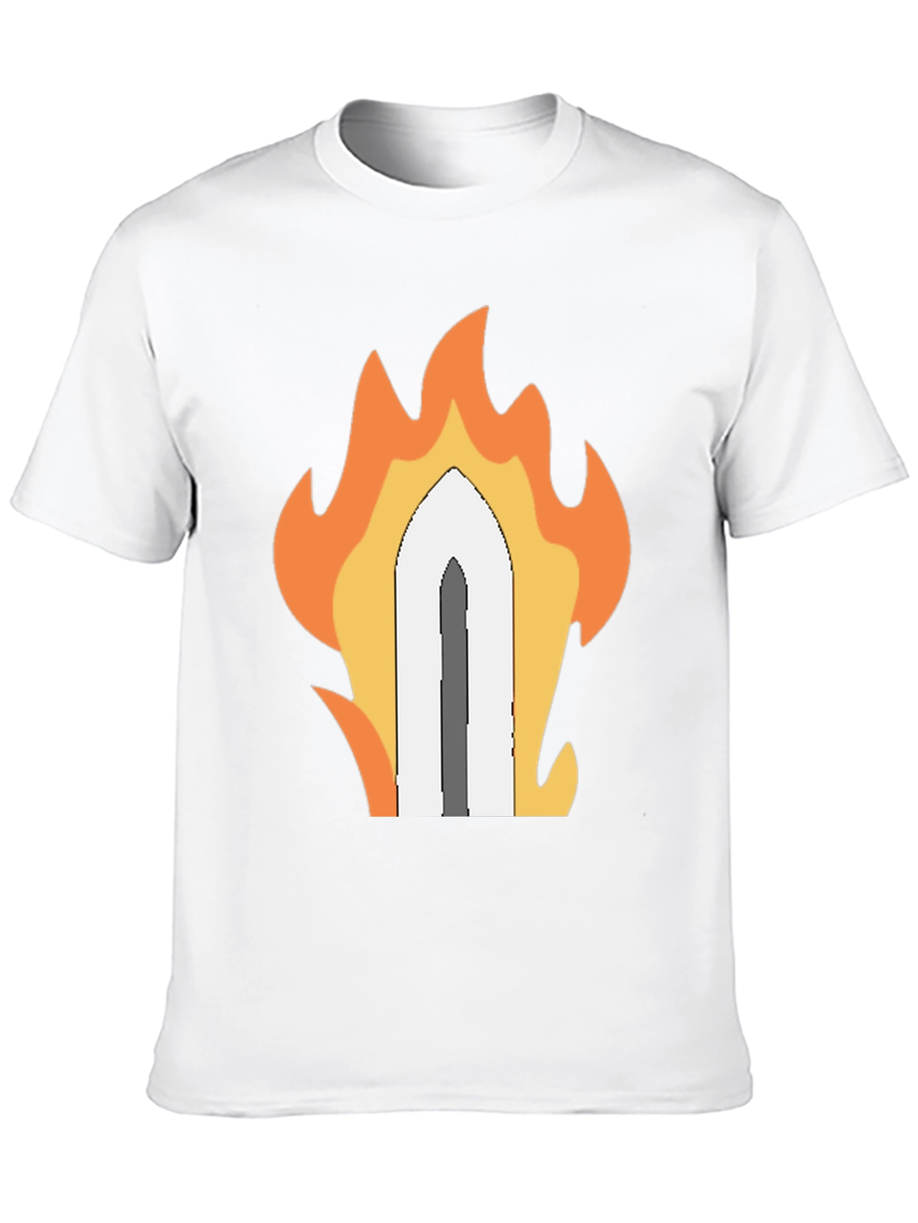 Fiery Sword Graphic T-Shirt - Black Cotton Tee