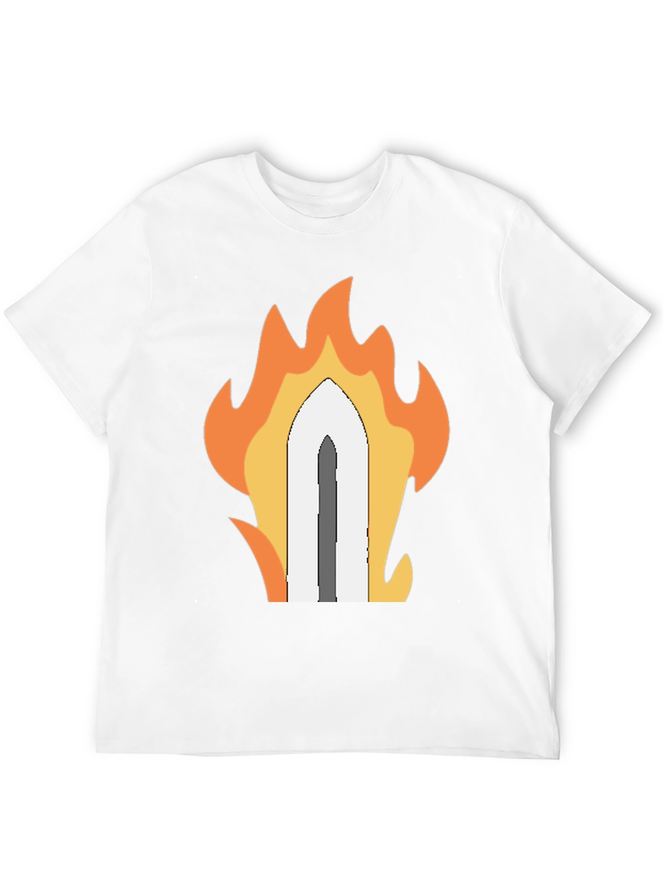 Fiery Sword Graphic T-Shirt - Black Cotton Tee