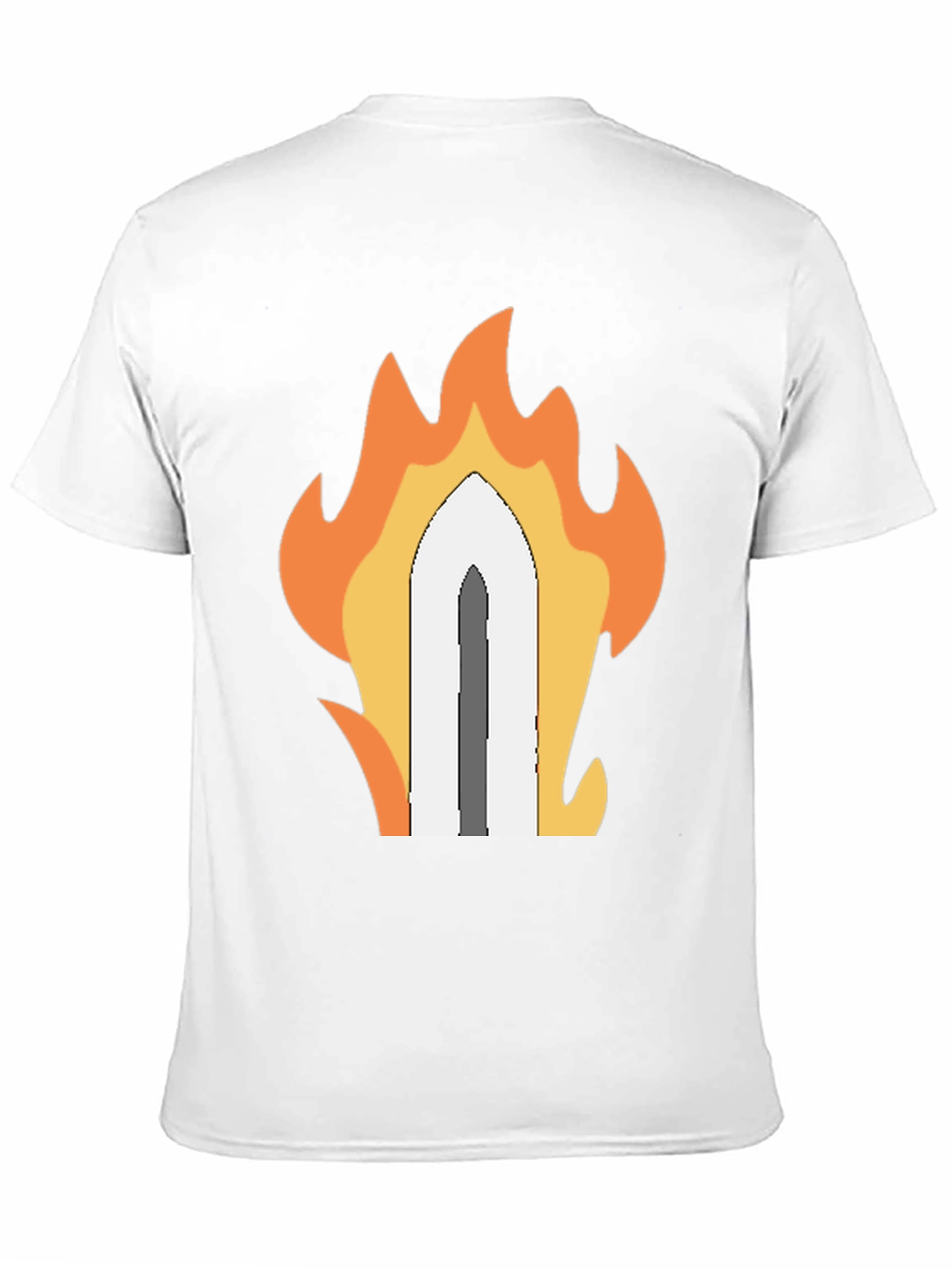 Fiery Sword Graphic T-Shirt - Black Cotton Tee