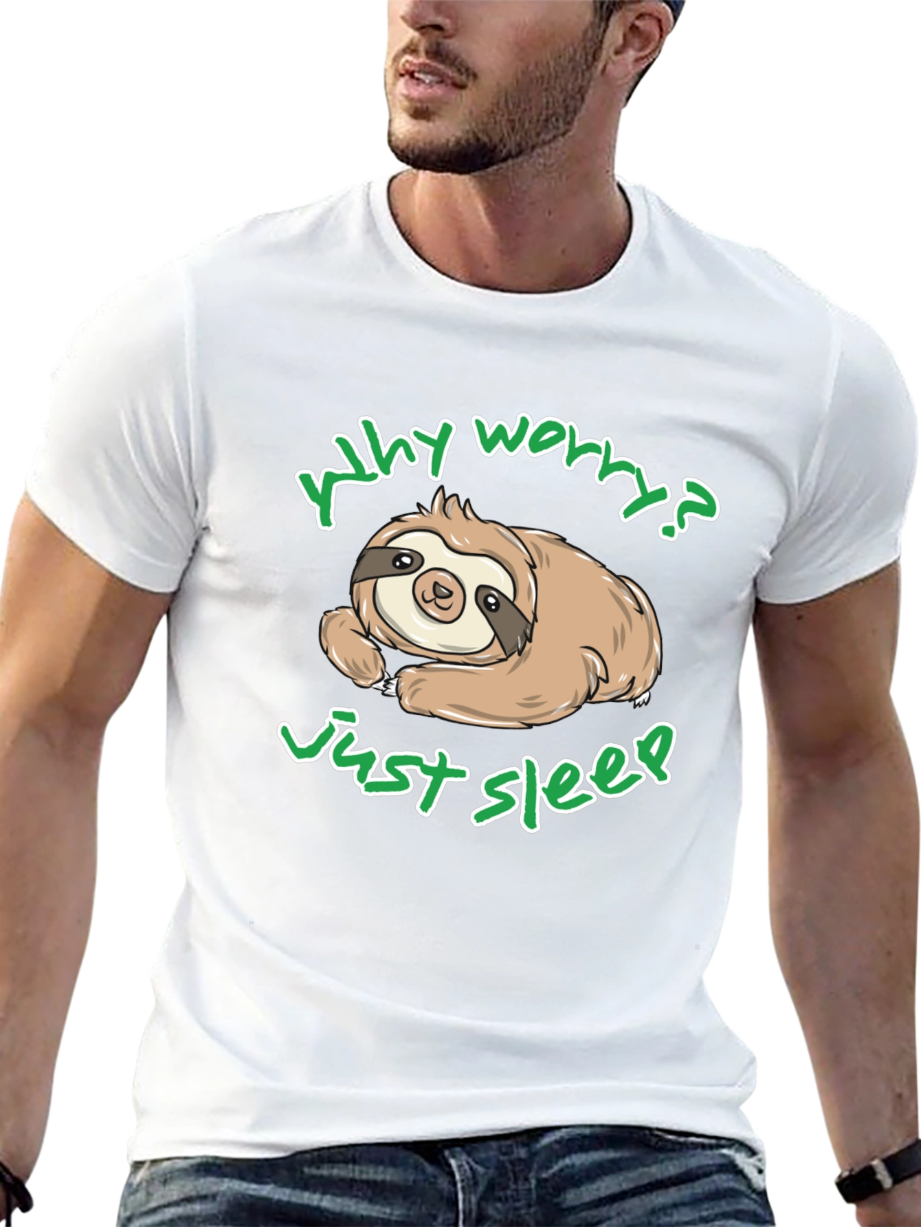 Why Worry Just Sleep Sloth Graphic T-Shirt