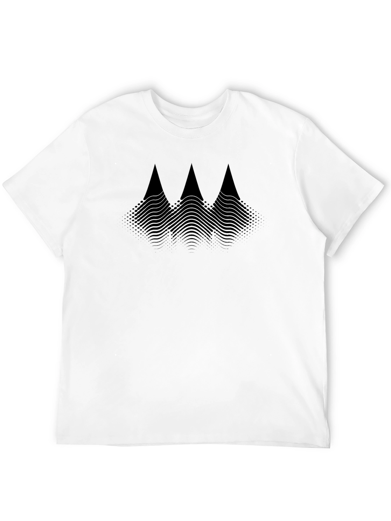Abstract Mountain Graphic Black T-Shirt