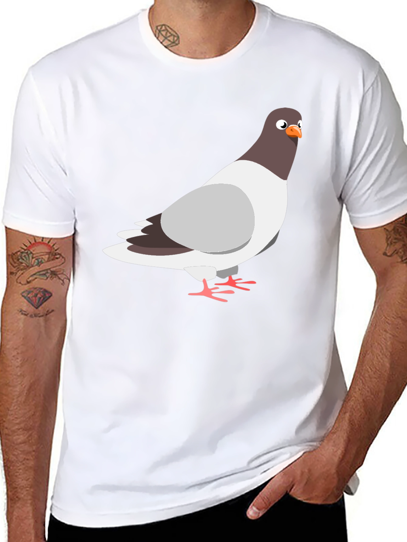 Pigeon Graphic Tee - Quirky Bird Lover T-Shirt
