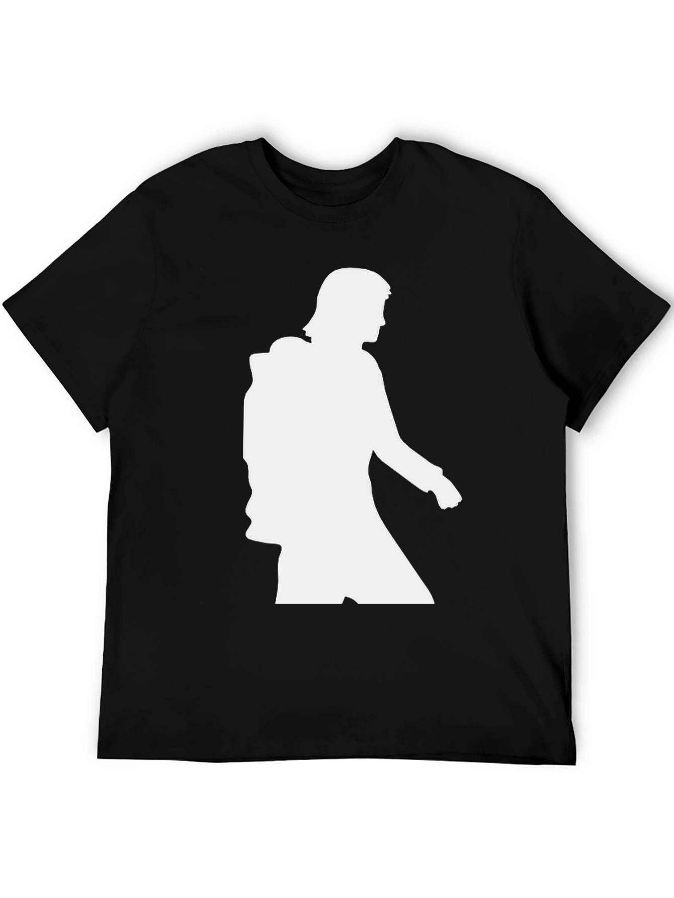 White Silhouette on Black T-Shirt