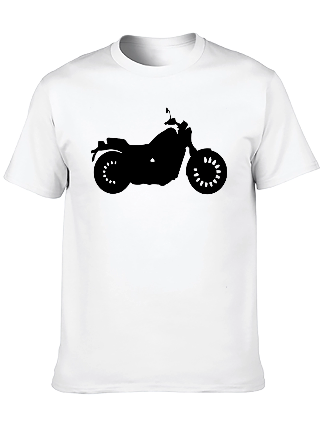 Motorcycle Silhouette Graphic Tee - Black