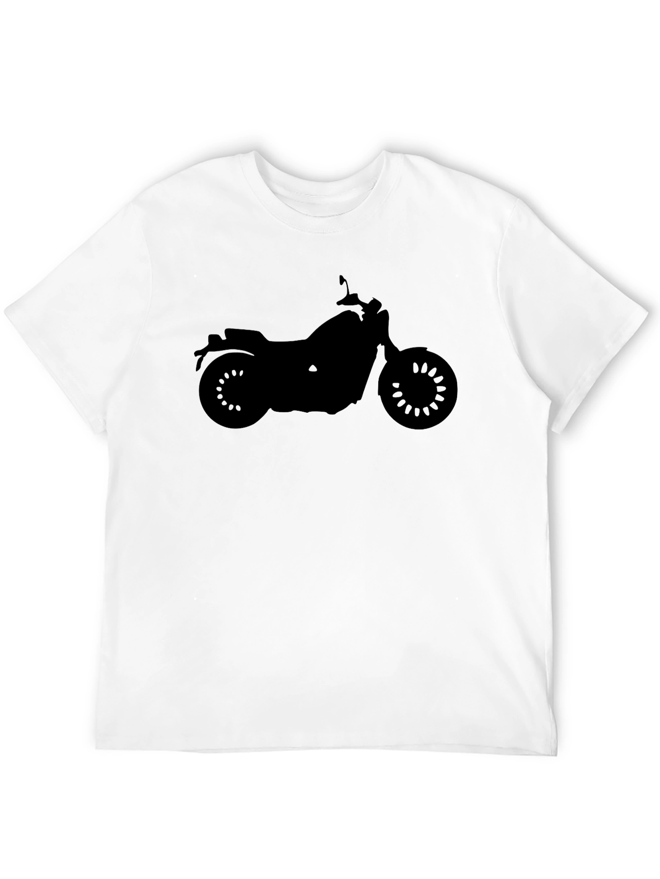 Motorcycle Silhouette Graphic Tee - Black