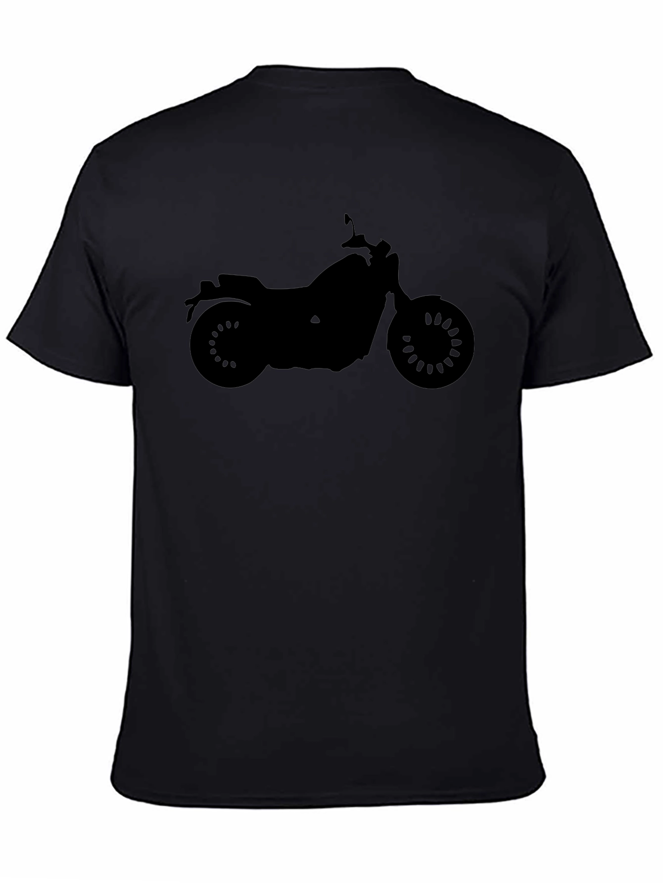 Motorcycle Silhouette Graphic Tee - Black