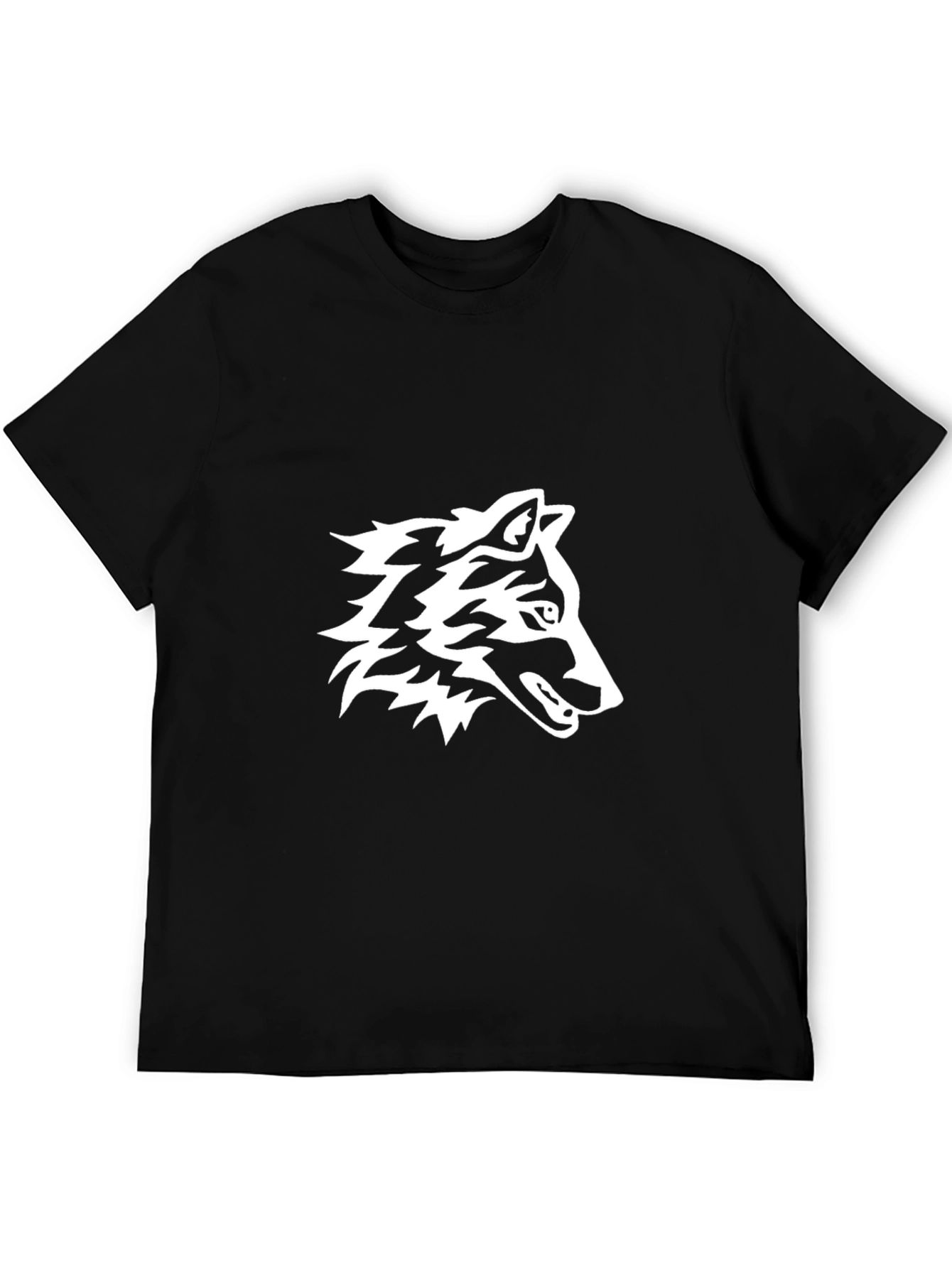 Black Wolf Graphic Tee - Trendy Casual Style