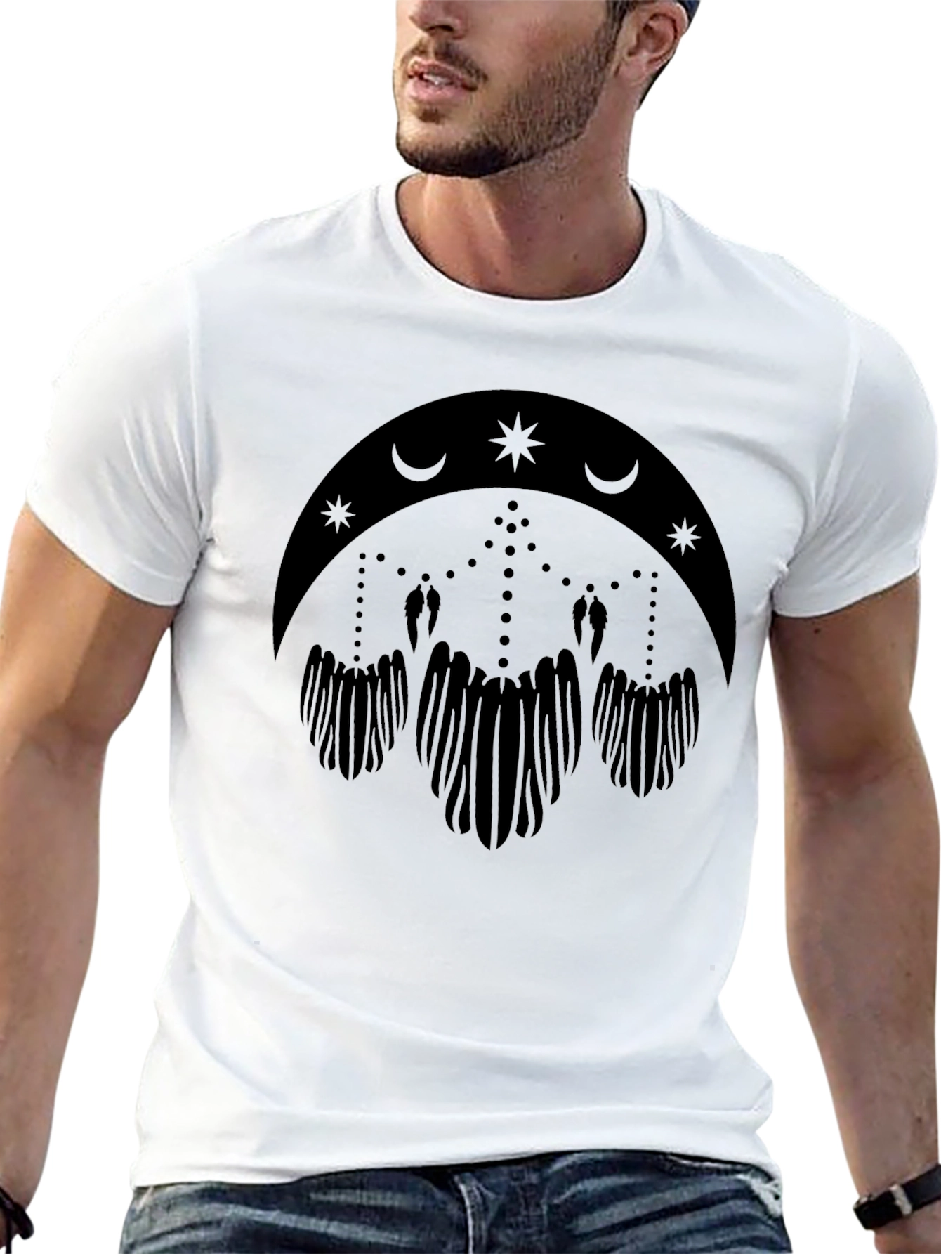 Mystic Crescent Moon Graphic T-Shirt