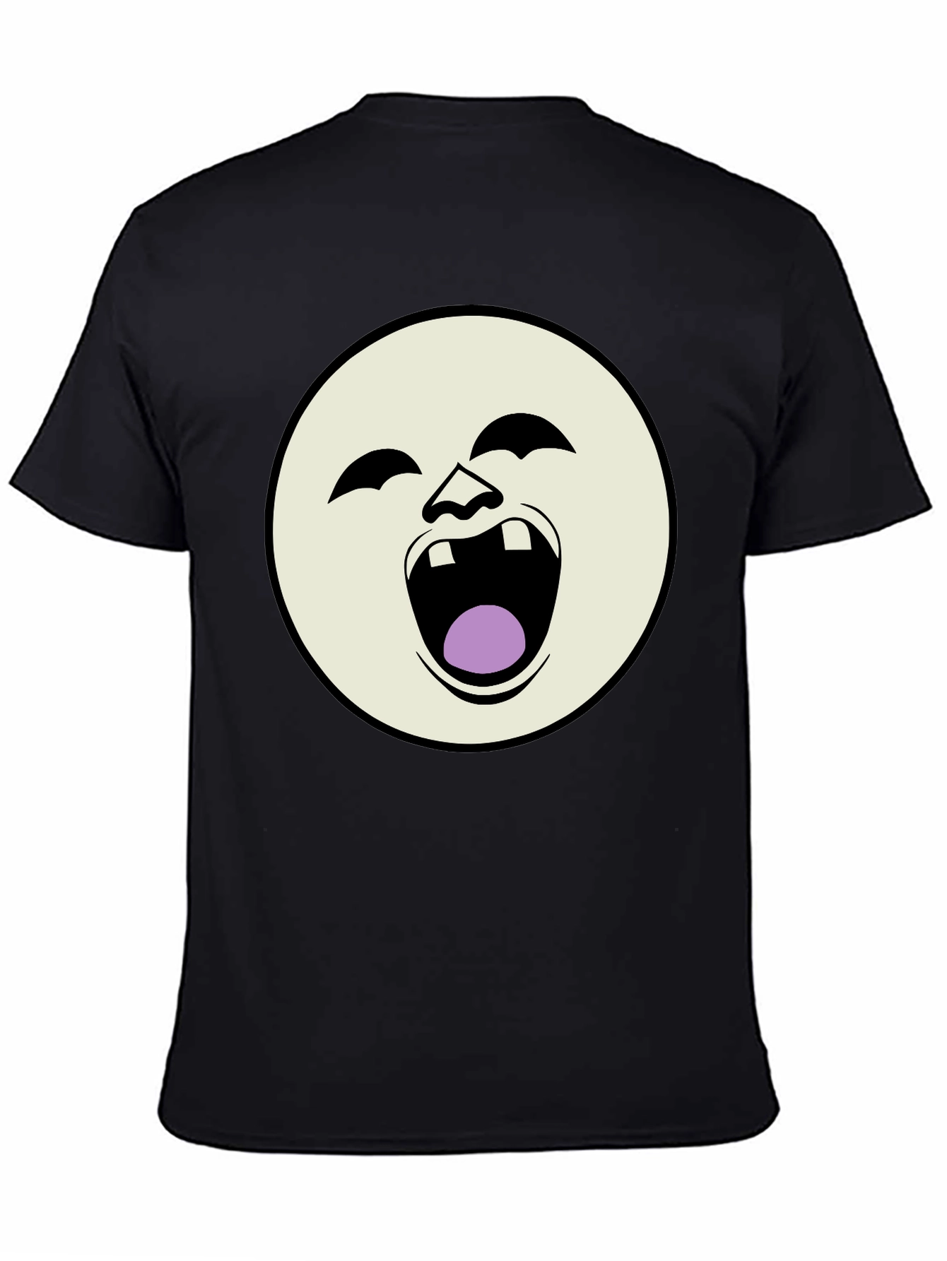 Laughing Face Graphic Black T-Shirt