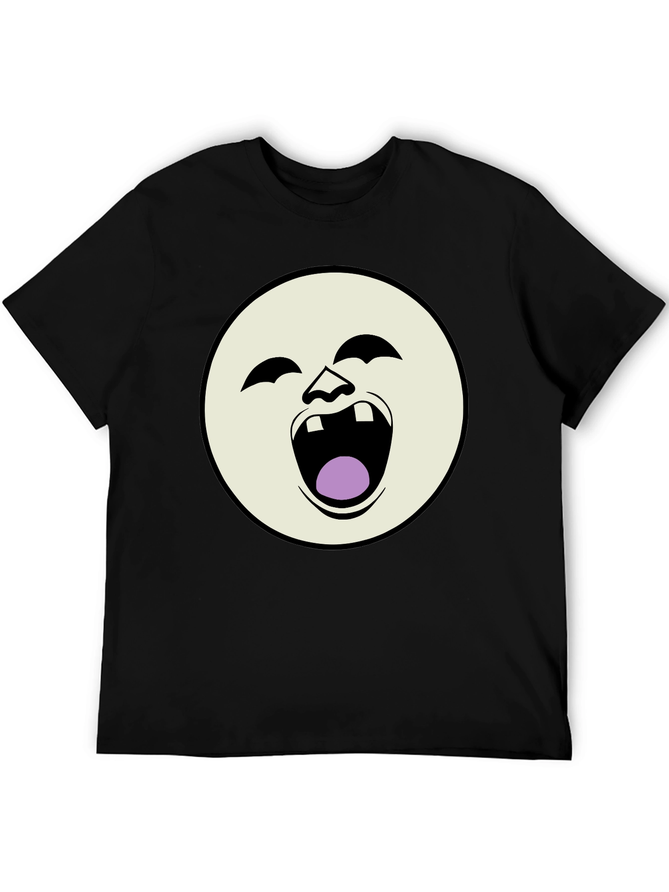 Laughing Face Graphic Black T-Shirt