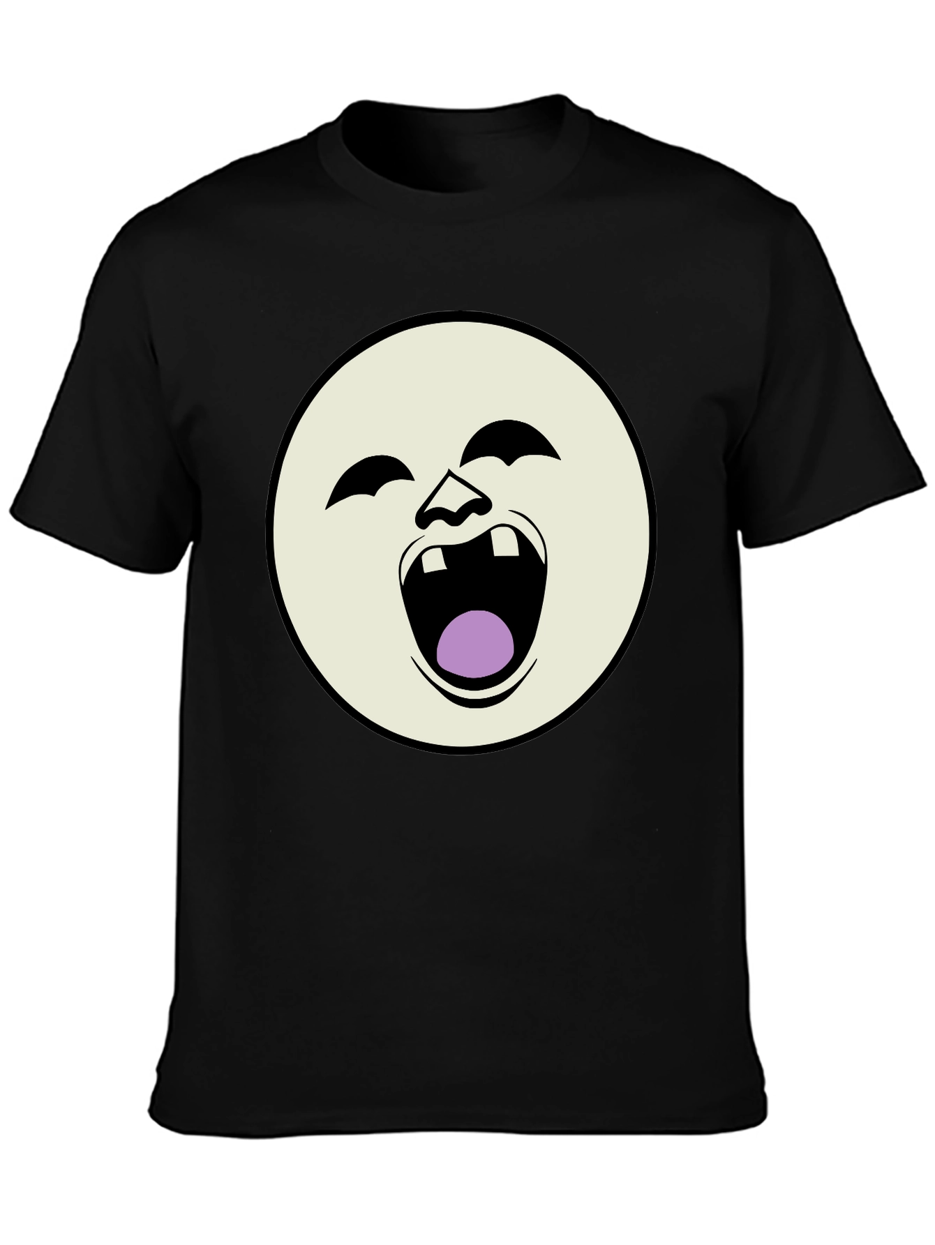 Laughing Face Graphic Black T-Shirt