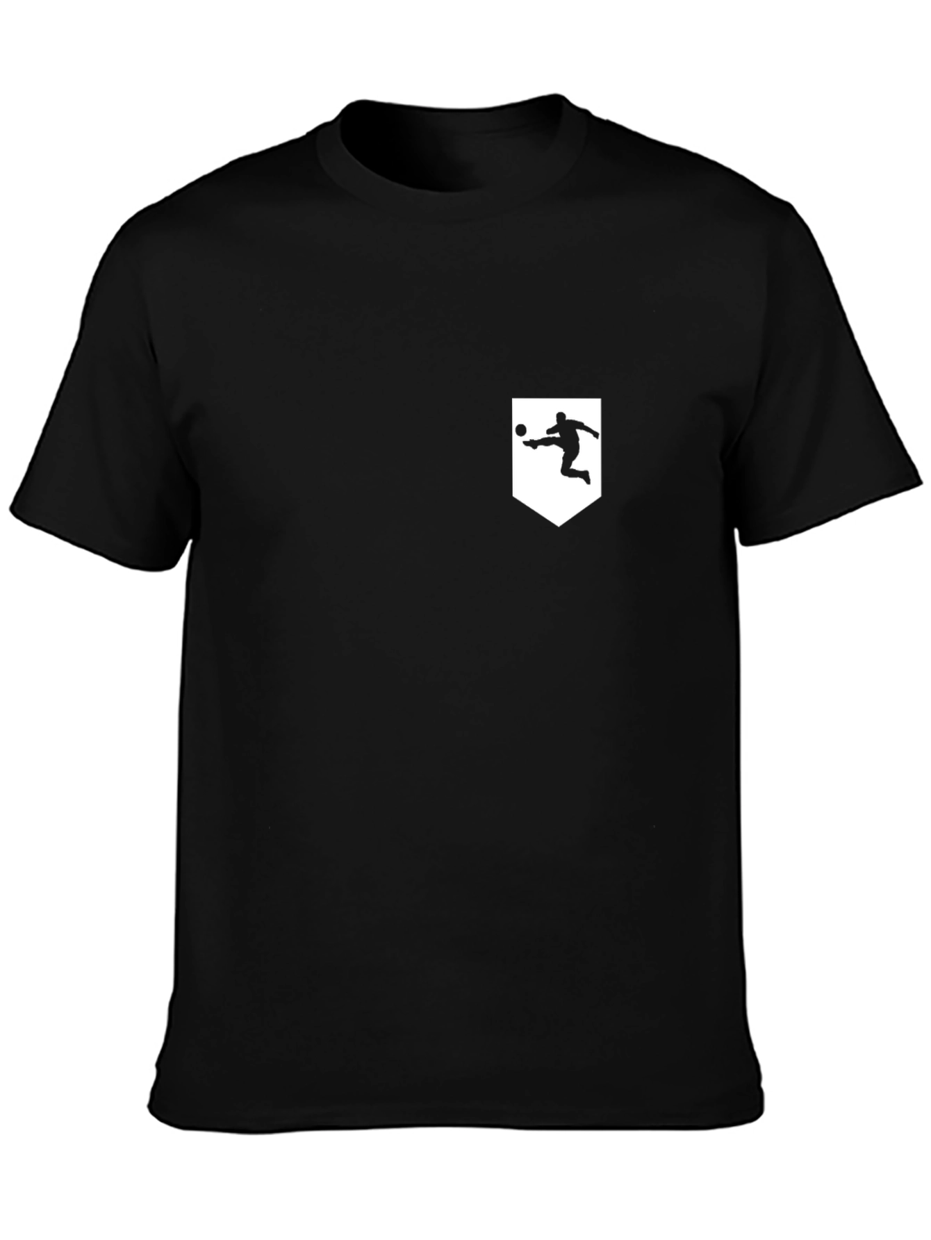 Mens Black Soccer Silhouette Graphic Tee