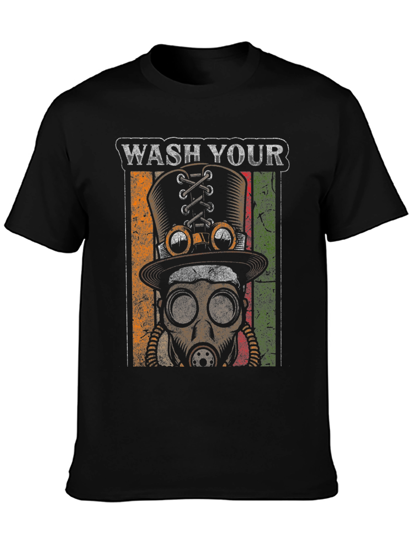 Wash Your Hands Steampunk Top Hat Gas Mask T-Shirt