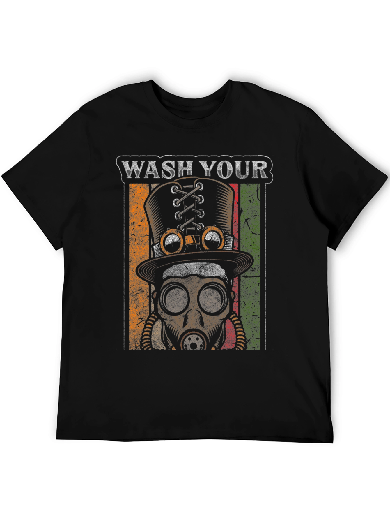 Wash Your Hands Steampunk Top Hat Gas Mask T-Shirt
