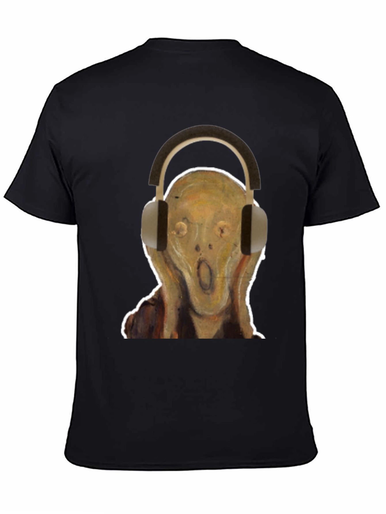 Scream Headphones Graphic Tee - Black Cotton T-Shirt