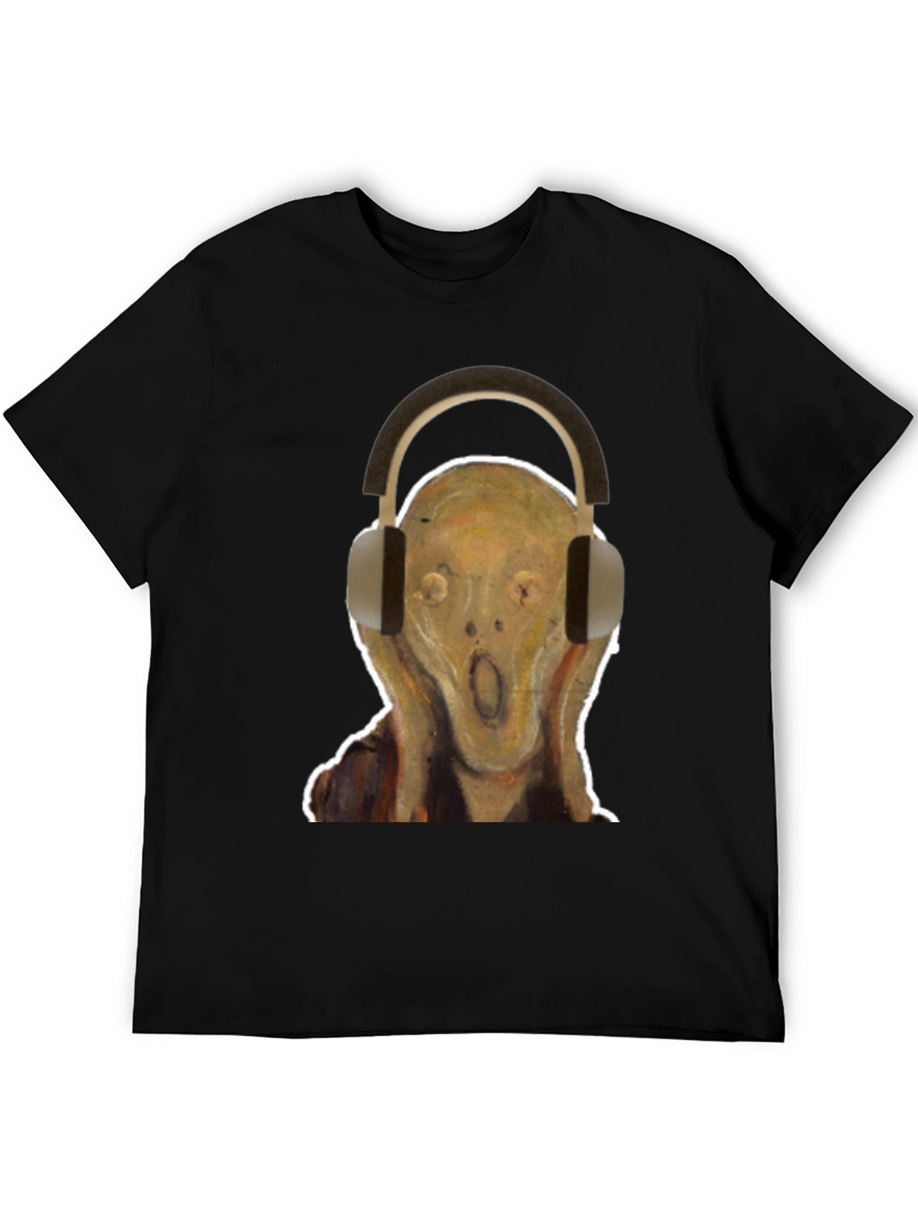 Scream Headphones Graphic Tee - Black Cotton T-Shirt