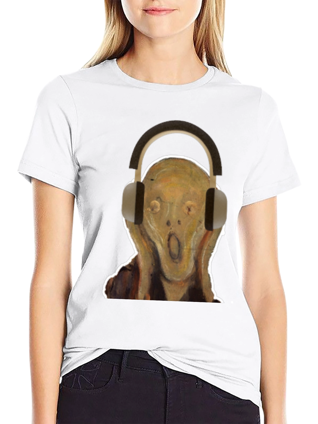 Scream Headphones Graphic Tee - Black Cotton T-Shirt