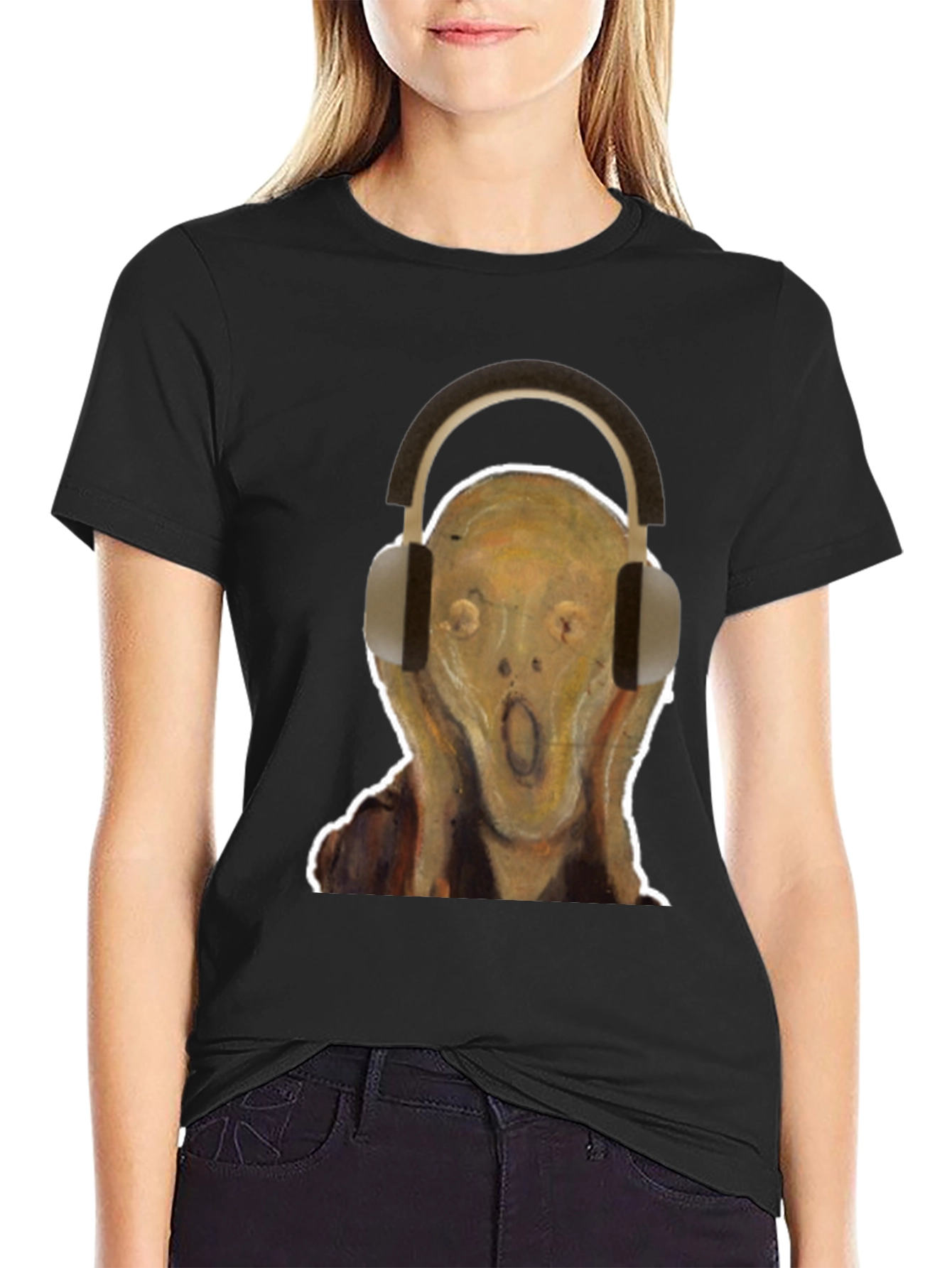 Scream Headphones Graphic Tee - Black Cotton T-Shirt