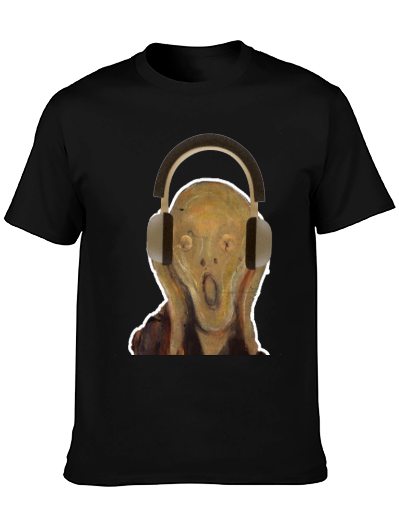Scream Headphones Graphic Tee - Black Cotton T-Shirt
