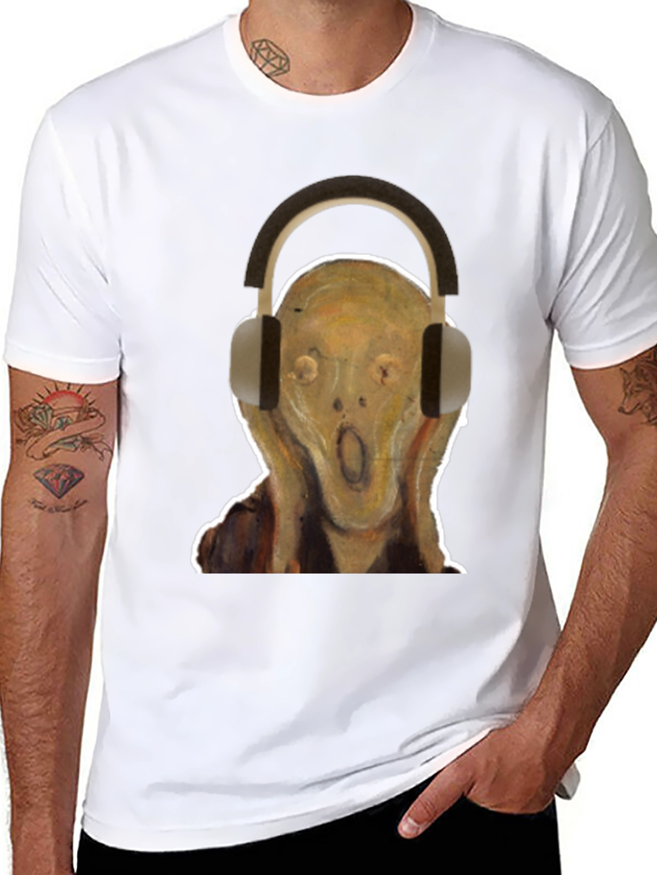 Scream Headphones Graphic Tee - Black Cotton T-Shirt