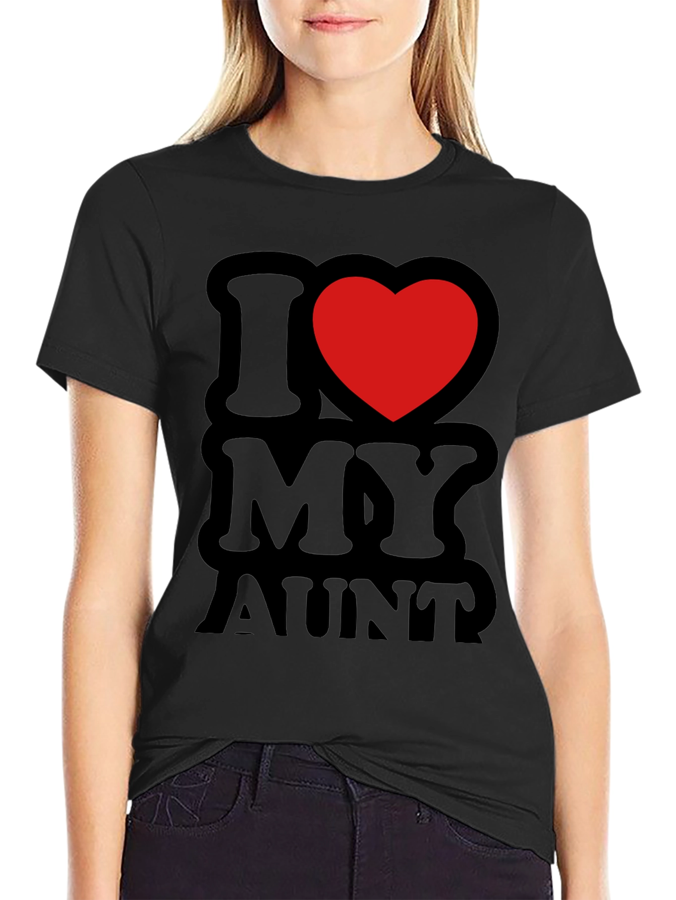 I Heart My Aunt T-Shirt - Black