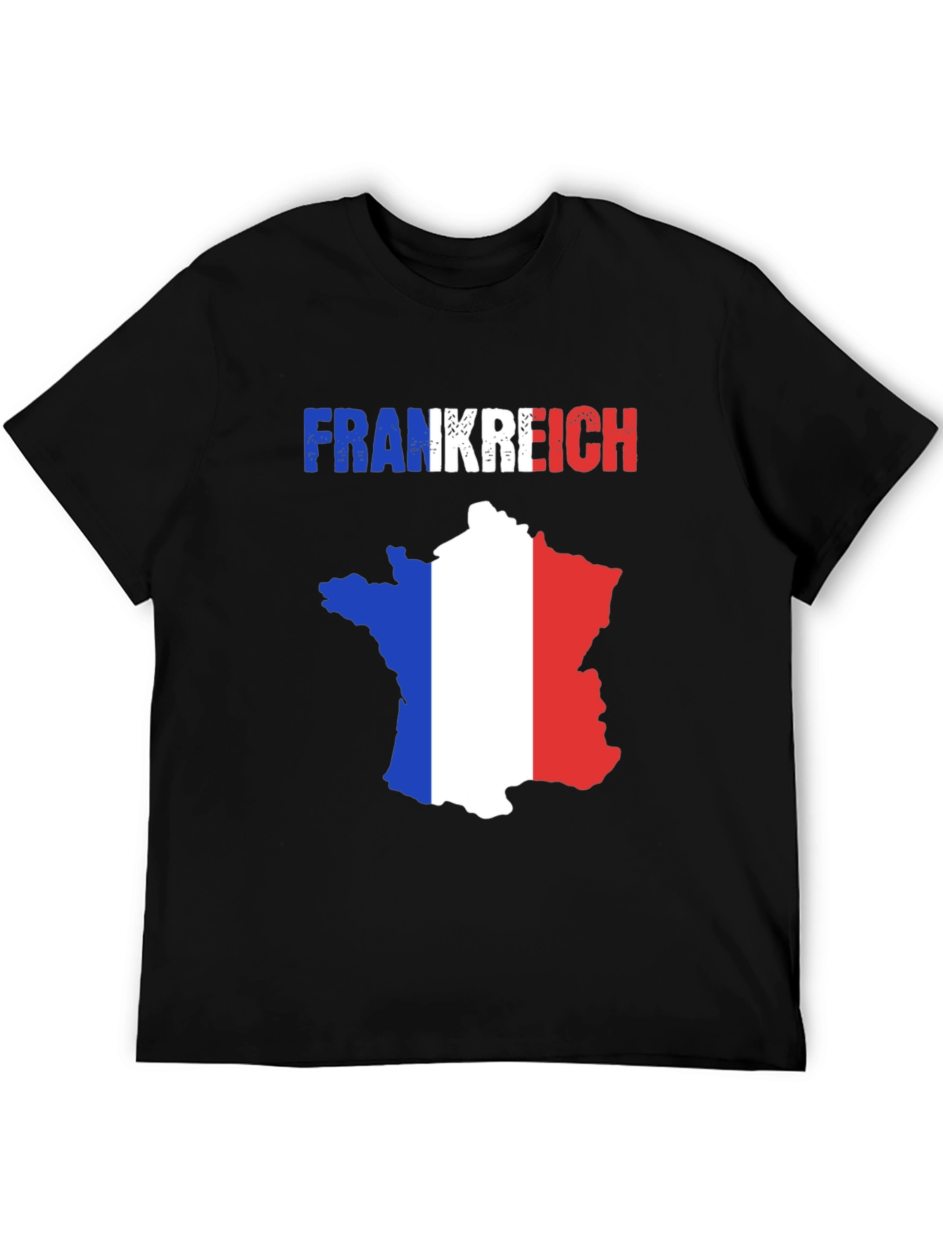 France Flag Map T-Shirt - Frankreich Novelty Tee