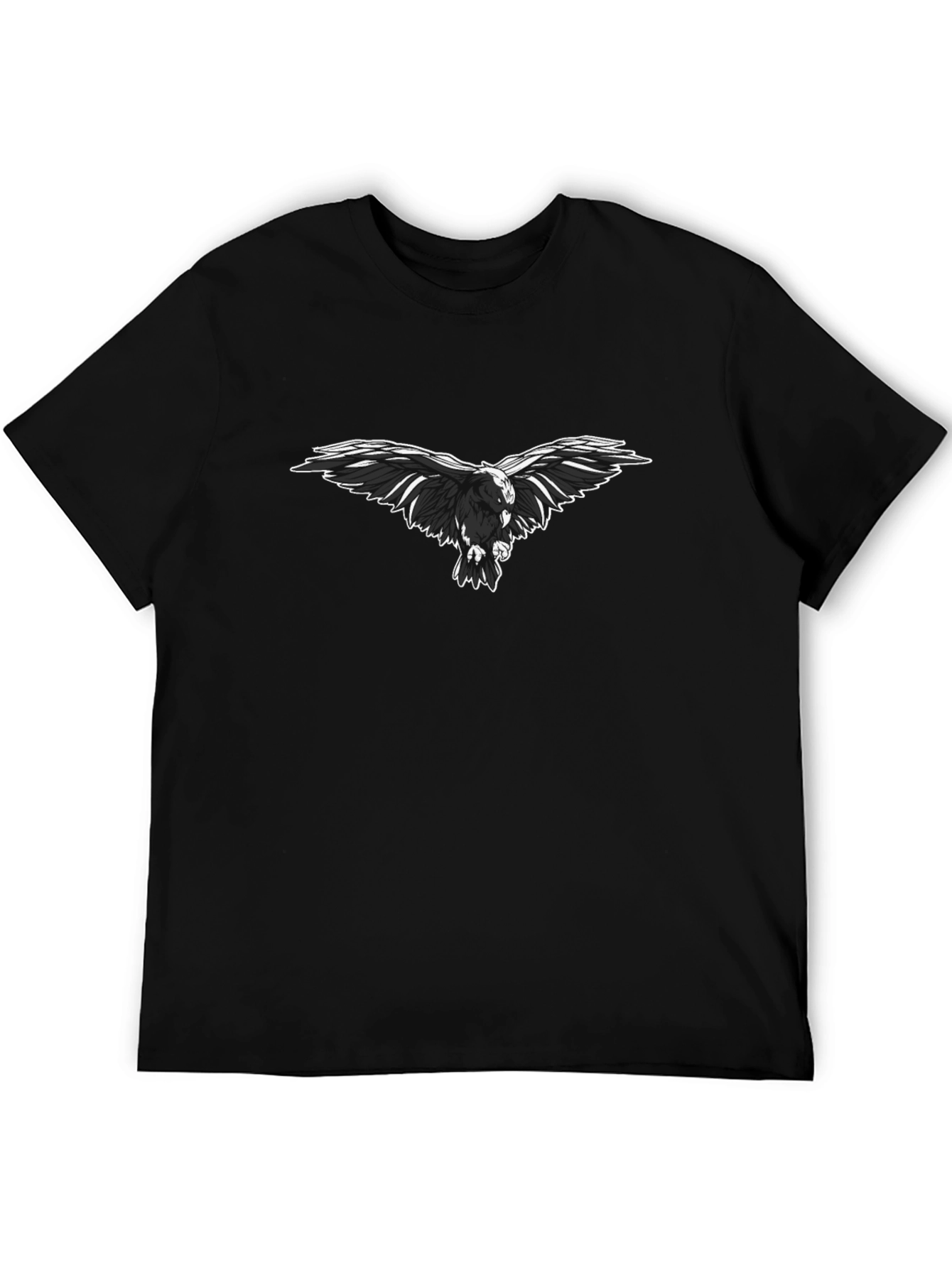 Raven Graphic Tee - Black Cotton T-Shirt