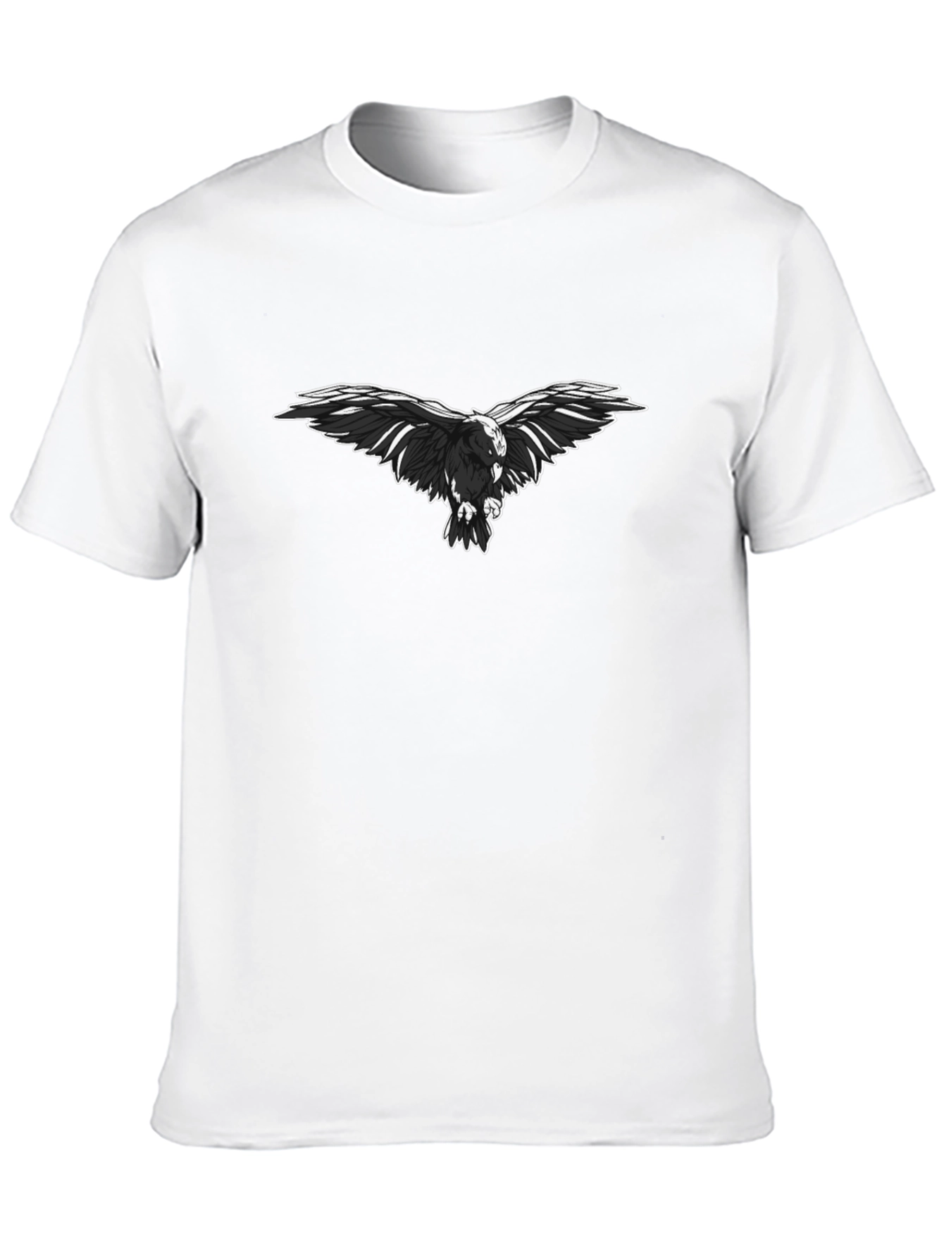 Raven Graphic Tee - Black Cotton T-Shirt