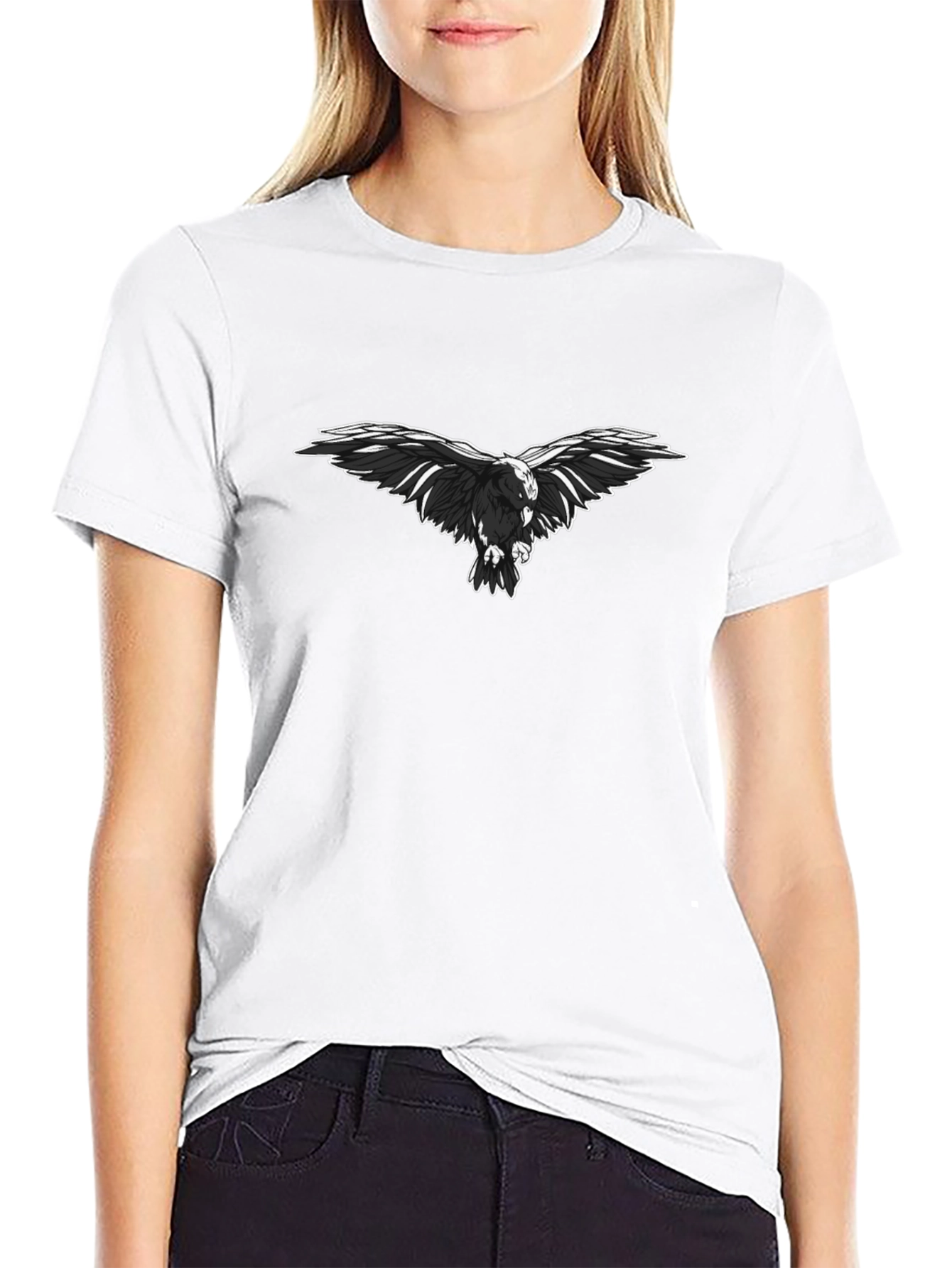 Raven Graphic Tee - Black Cotton T-Shirt