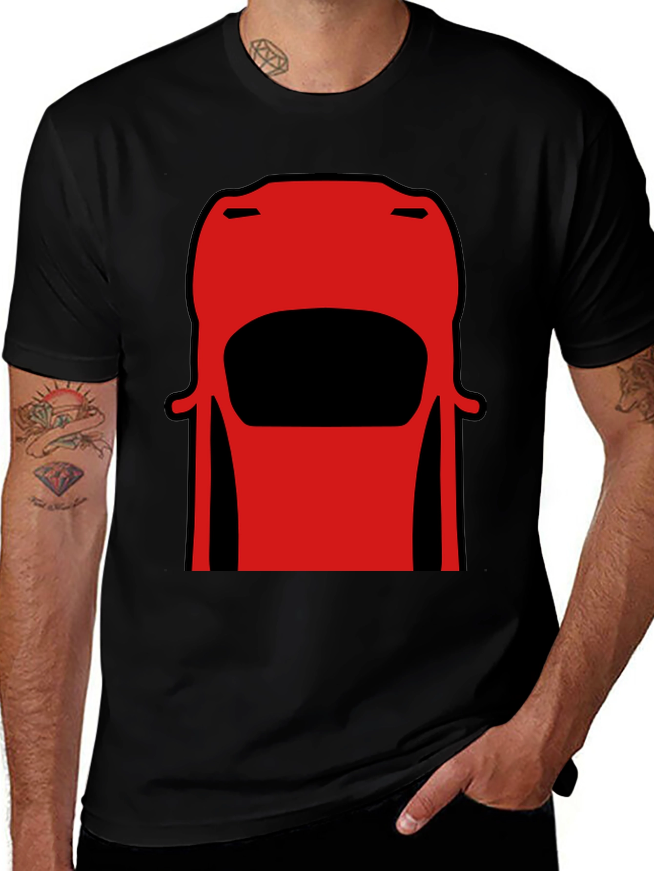 Retro Car Graphic Tee - Black Cotton