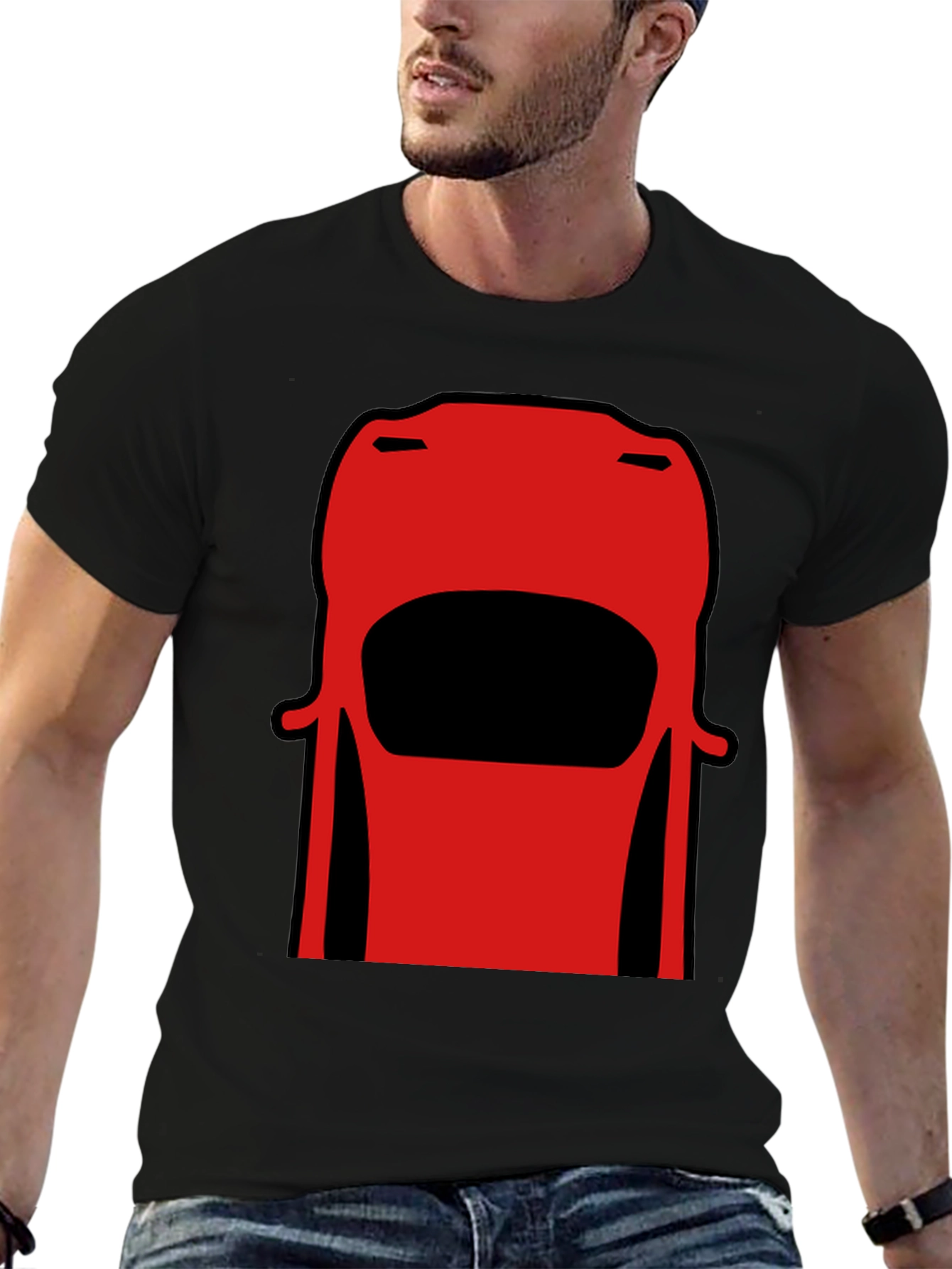 Retro Car Graphic Tee - Black Cotton