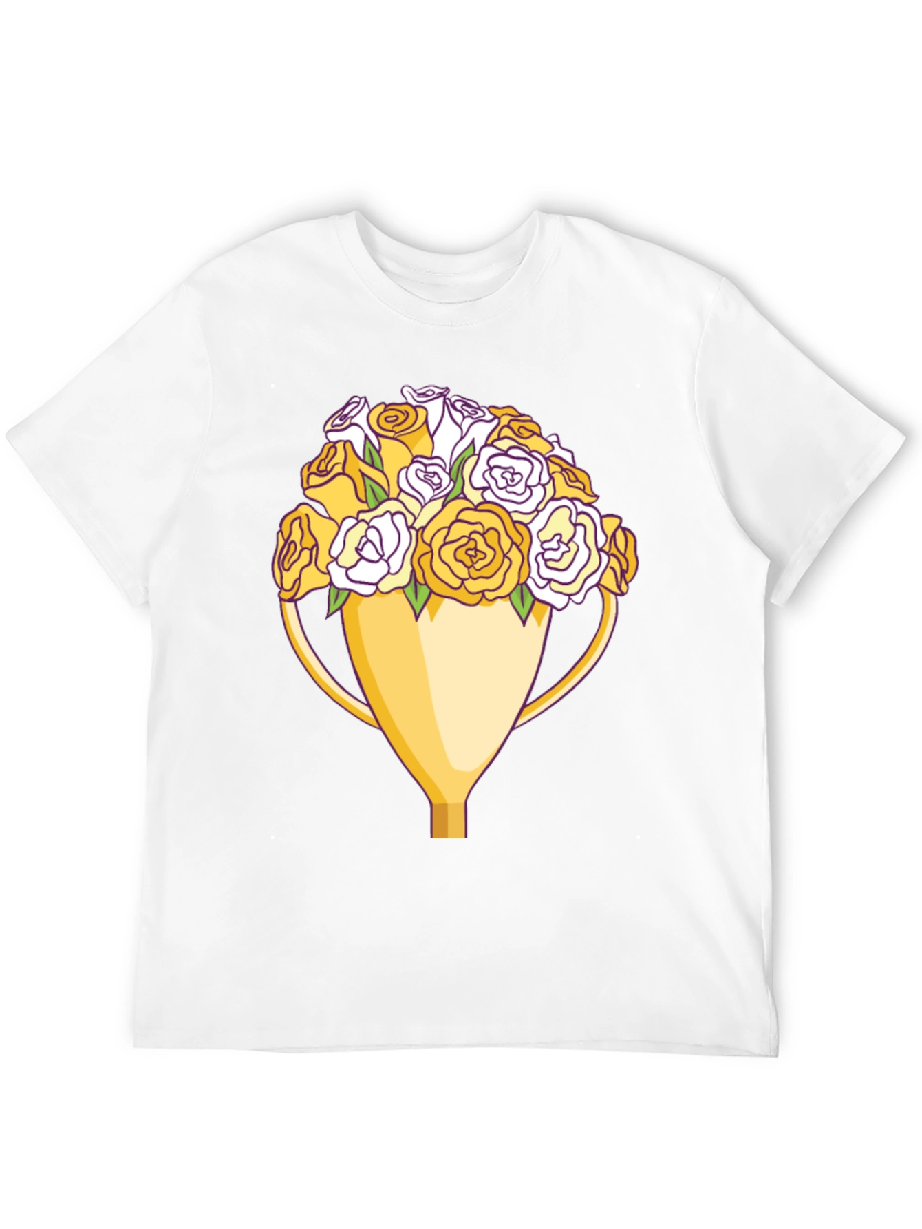 Floral Trophy Graphic Tee - Unique Design