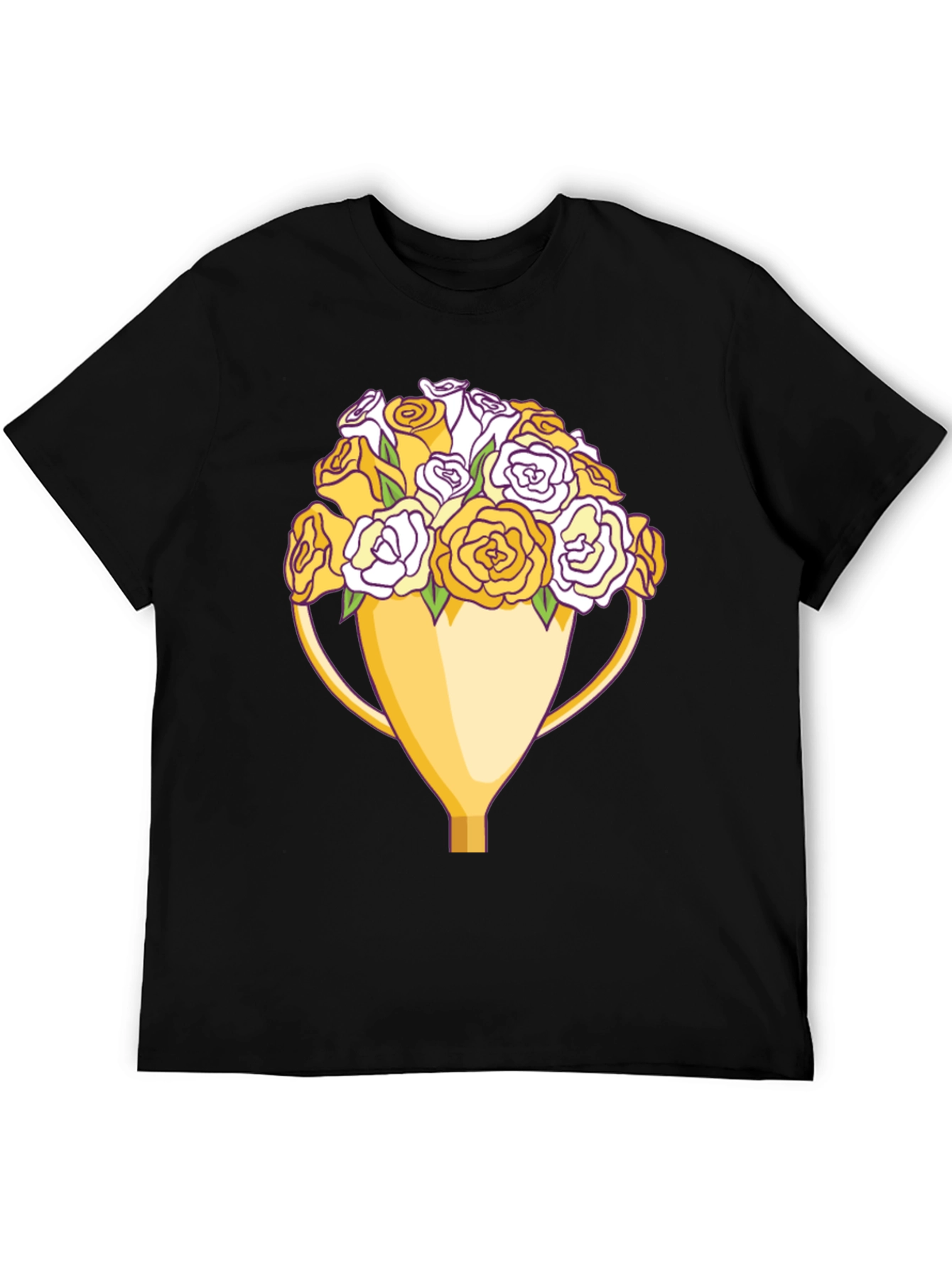 Floral Trophy Graphic Tee - Unique Design
