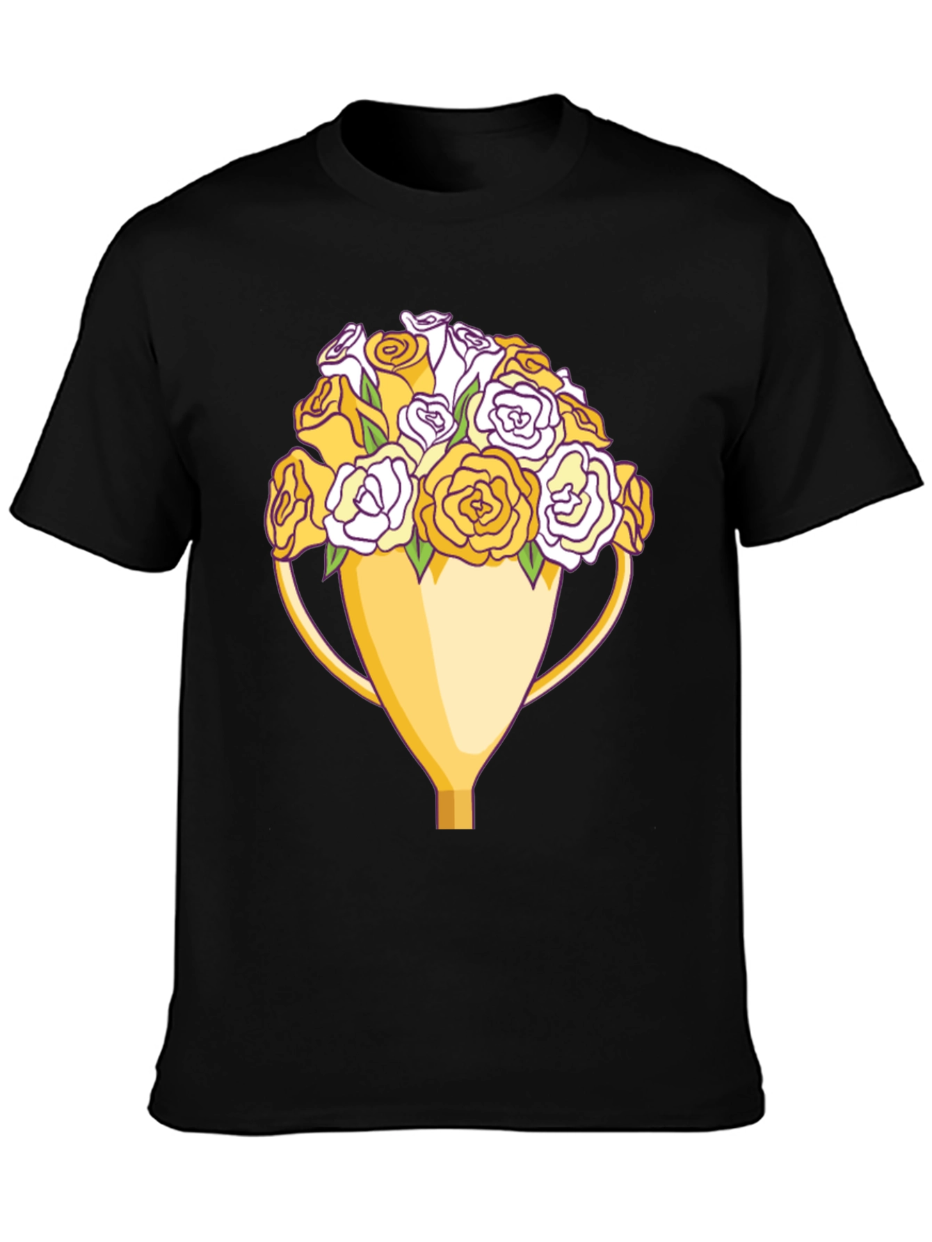 Floral Trophy Graphic Tee - Unique Design