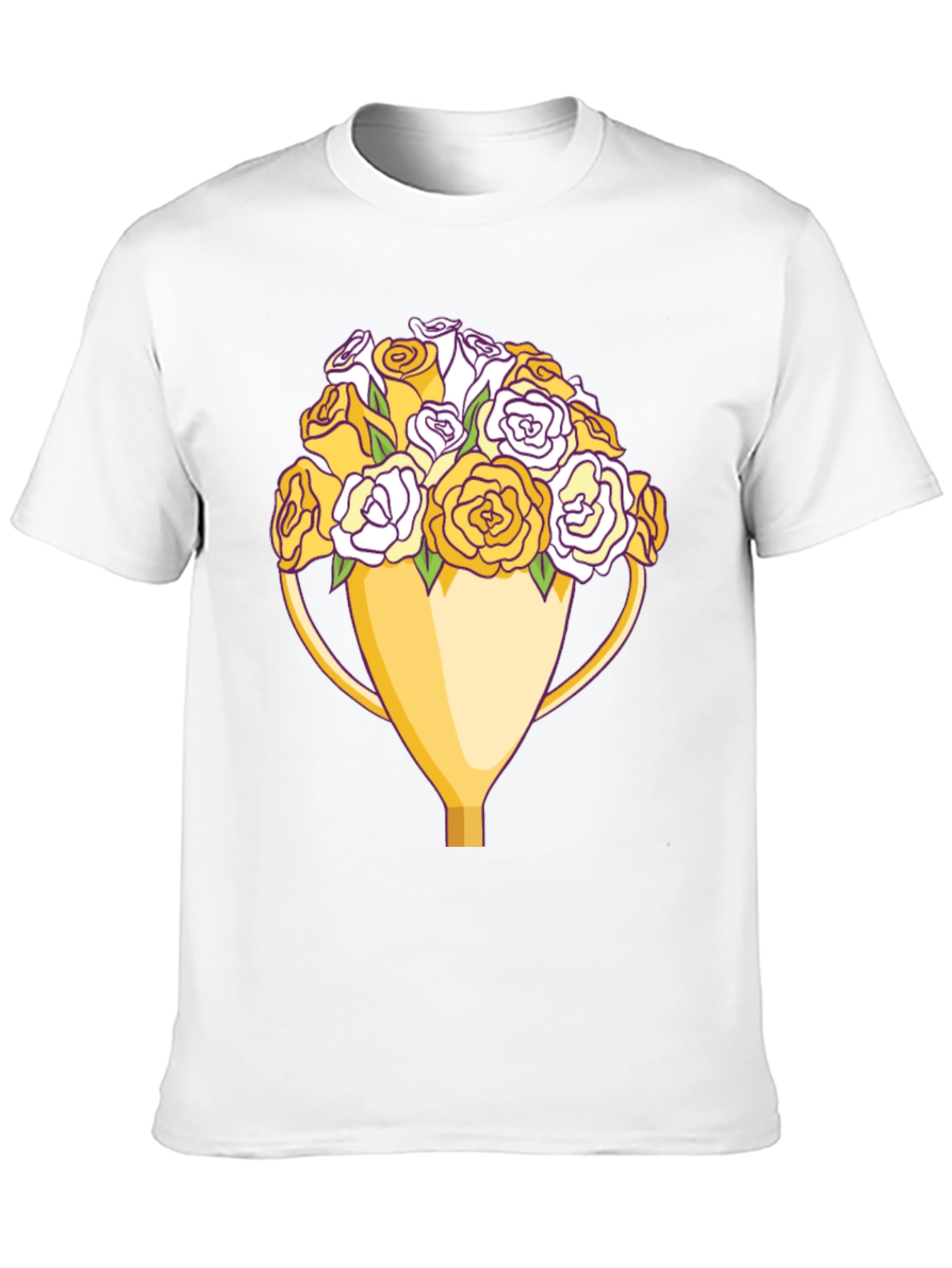 Floral Trophy Graphic Tee - Unique Design