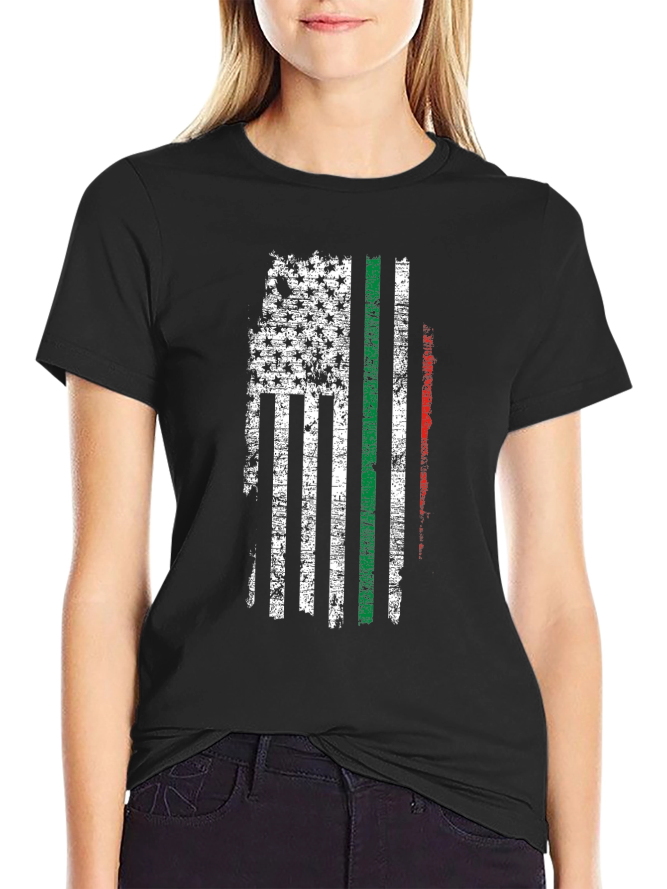 Distressed USA Flag T-Shirt - Military Support Tee