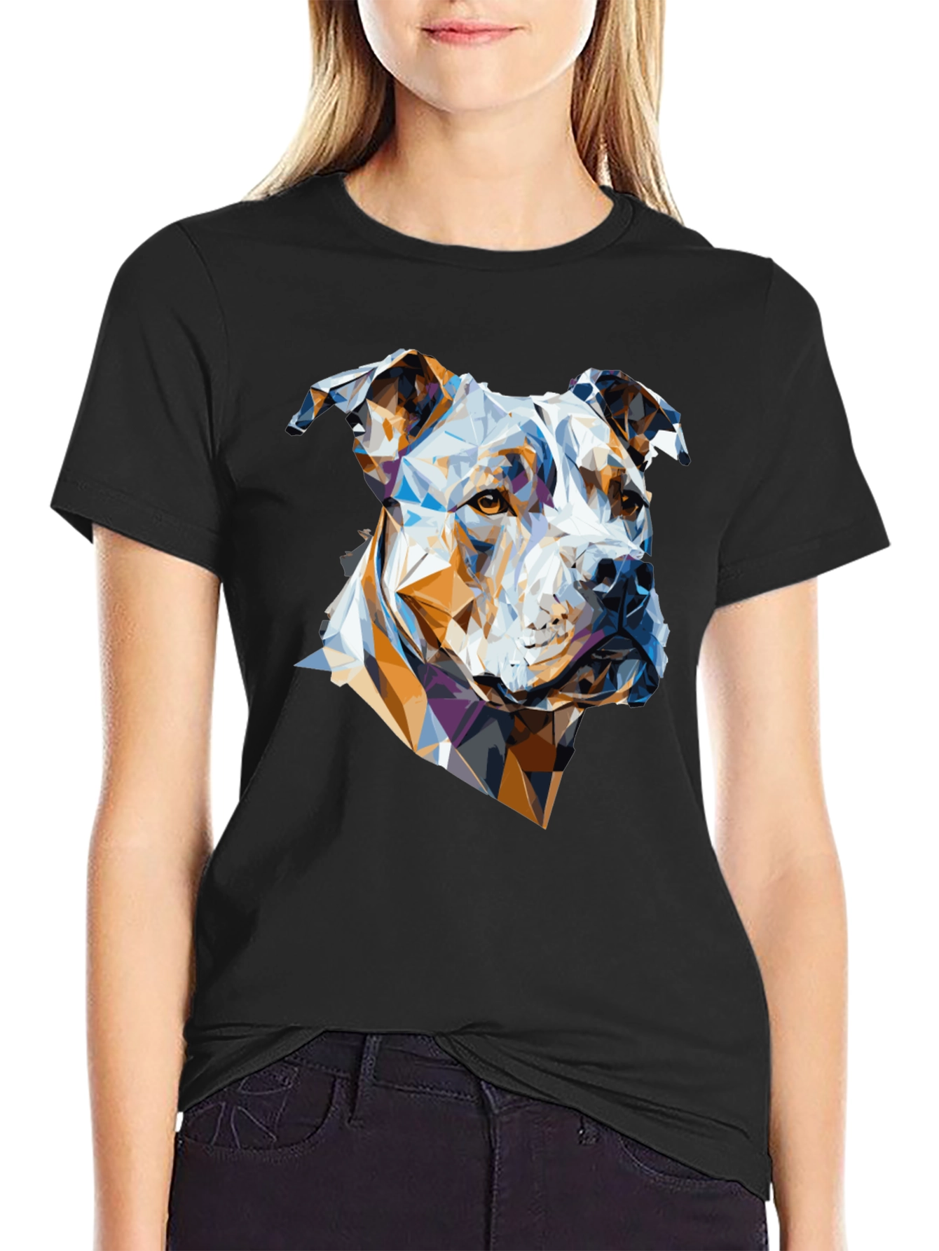 Geometric Dog Graphic Tee - Modern Canine Art