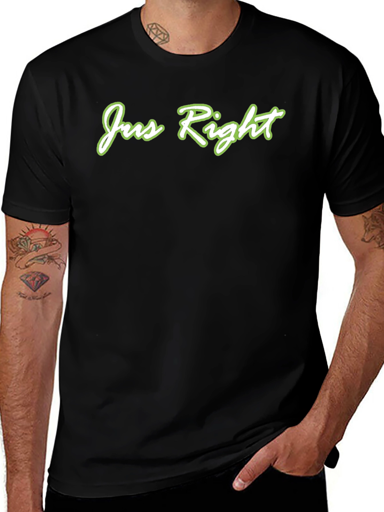 Jus Right Black T-Shirt - Stylish Casual Wear