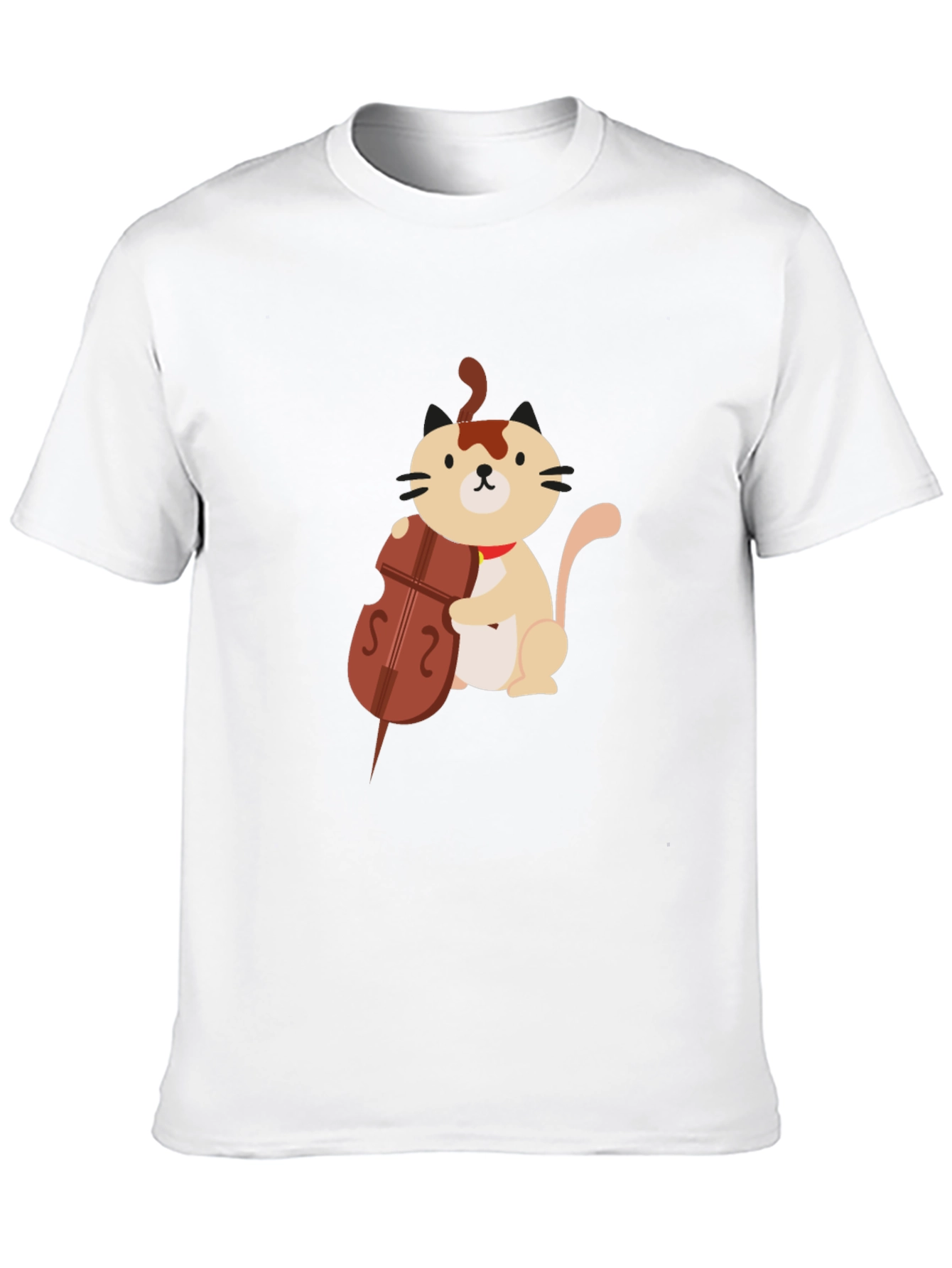 Cat Playing Cello Graphic Tee - Black Unisex T-Shirt
