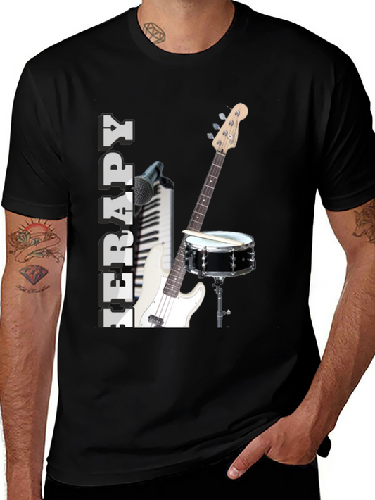 Music Therapy T-Shirt - Instruments & Inspirational Design