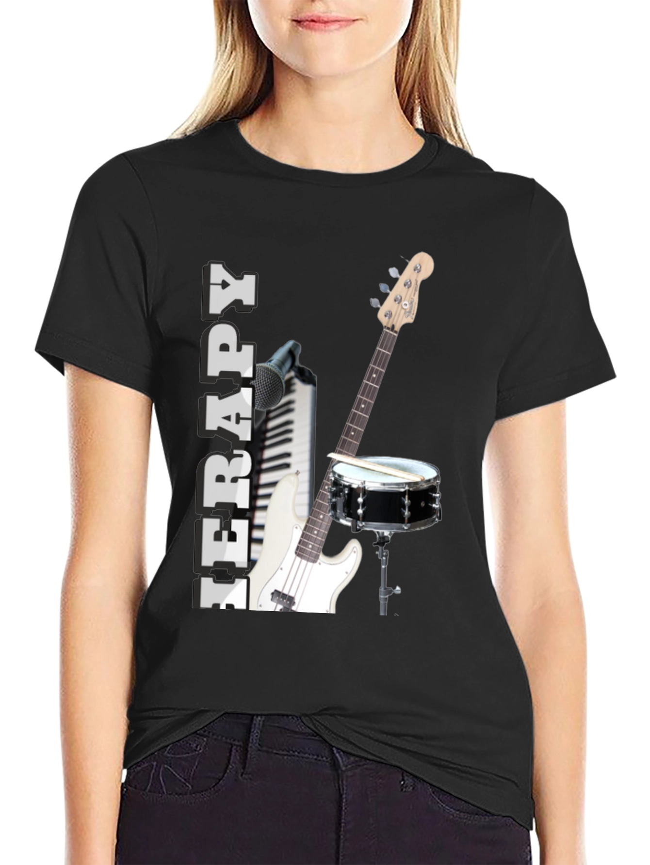 Music Therapy T-Shirt - Instruments & Inspirational Design