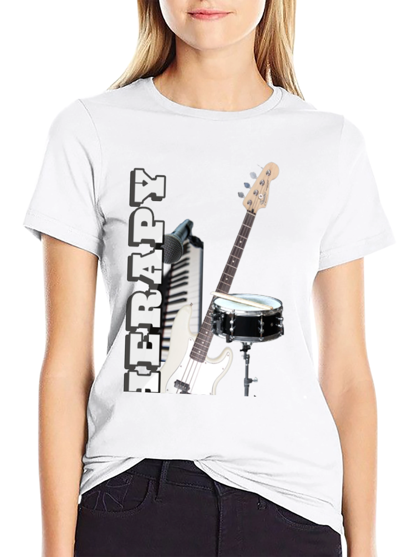 Music Therapy T-Shirt - Instruments & Inspirational Design