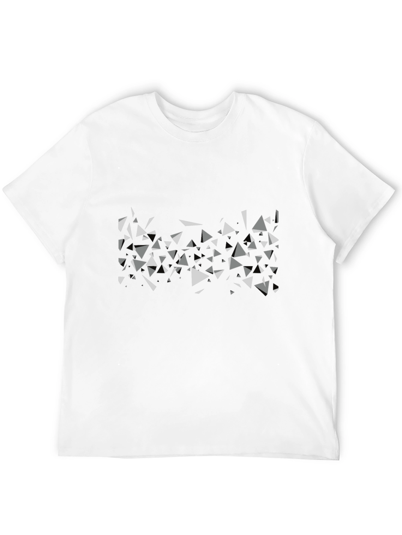 Geometric Triangle Print Black T-Shirt