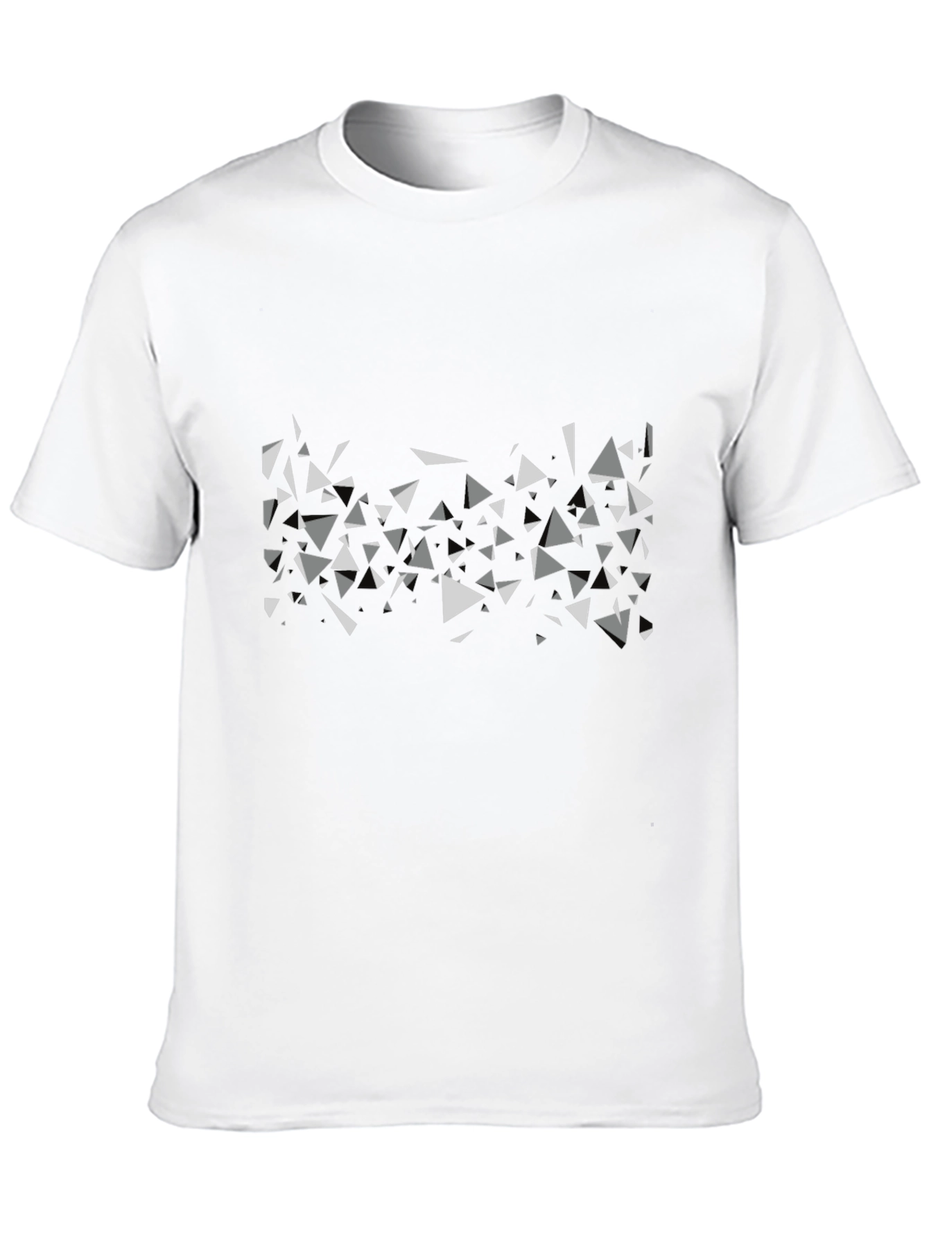 Geometric Triangle Print Black T-Shirt