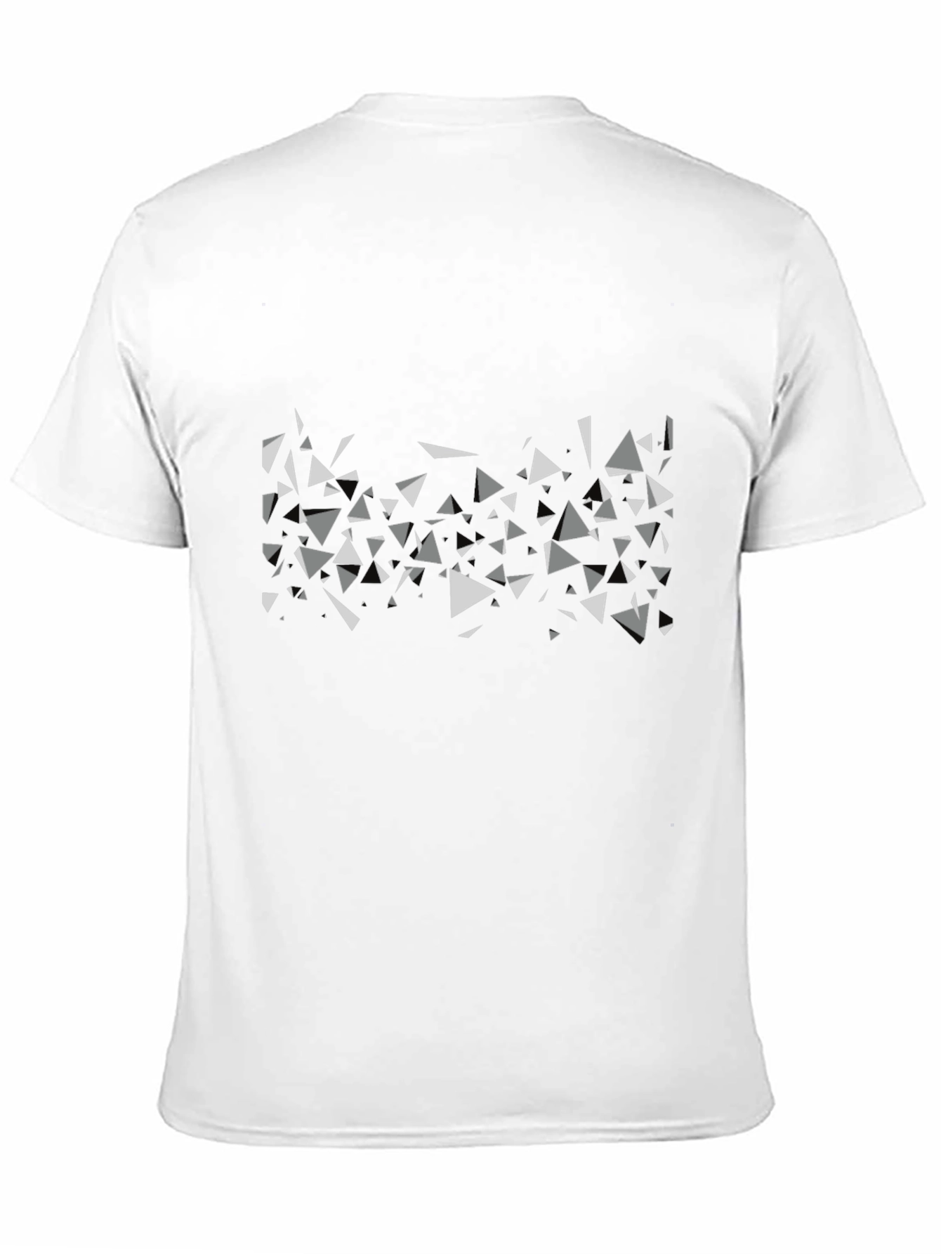 Geometric Triangle Print Black T-Shirt
