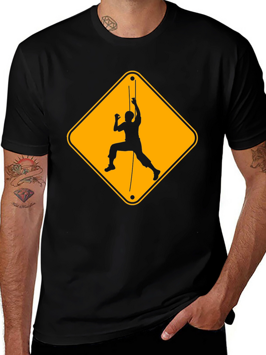 Climbing Hazard Black T-Shirt - Unique Climbers Tee