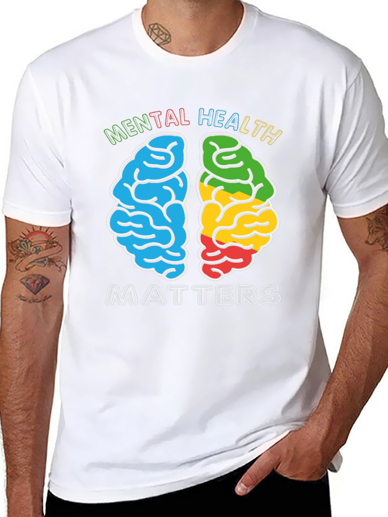 Mental Health Matters T-Shirt - Brain Graphic